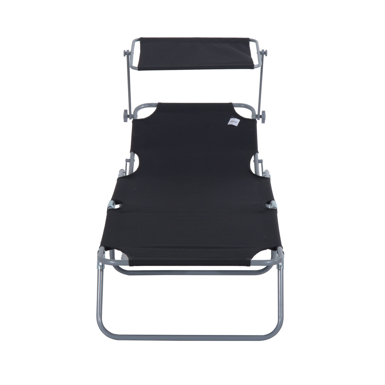  Scaun Pliabil Reclinabil cu Paravan Parasolar in Tesatura Oxford, Negru [8]