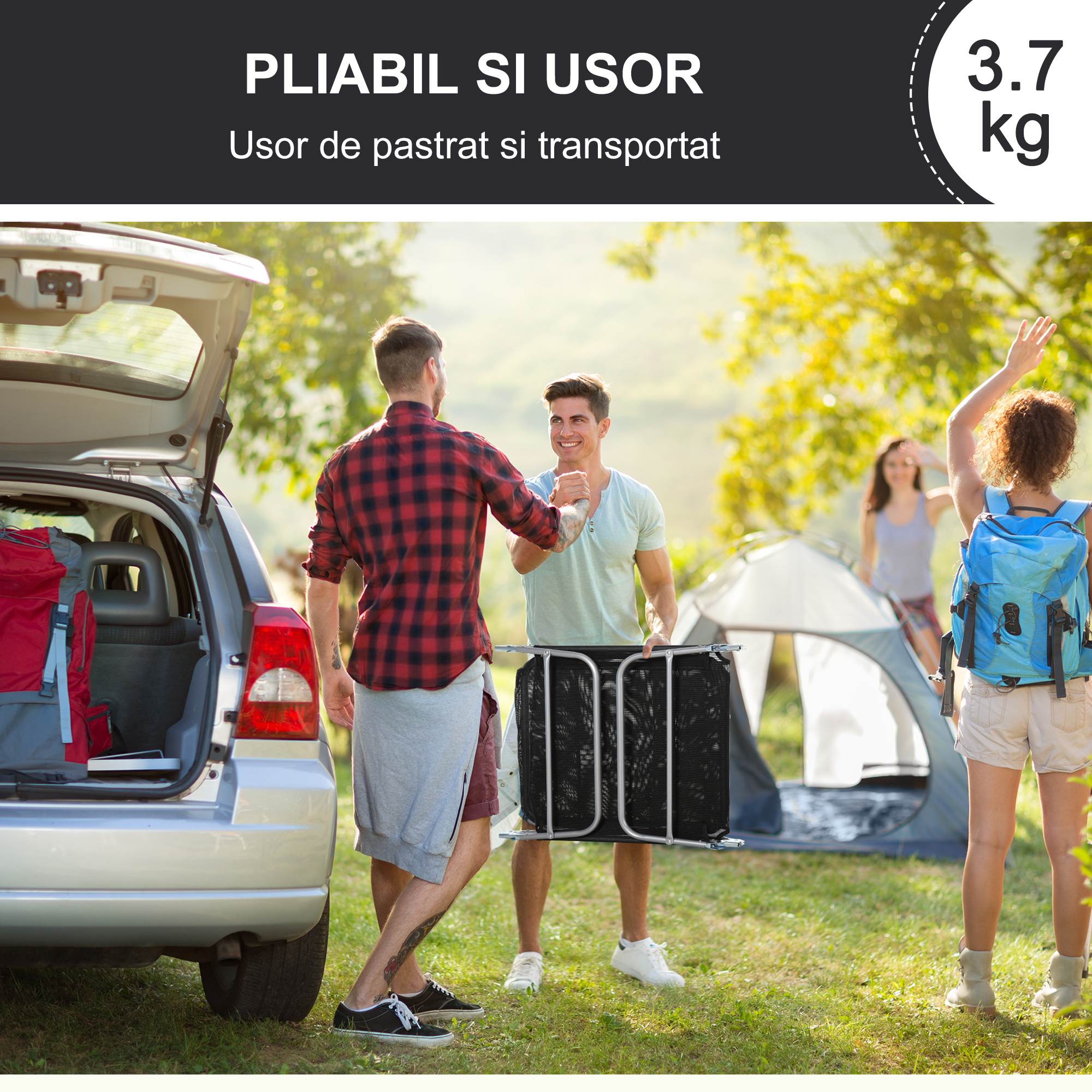  Sezlong pentru Bronzat Pliabil si Reclinabil, negru [5]