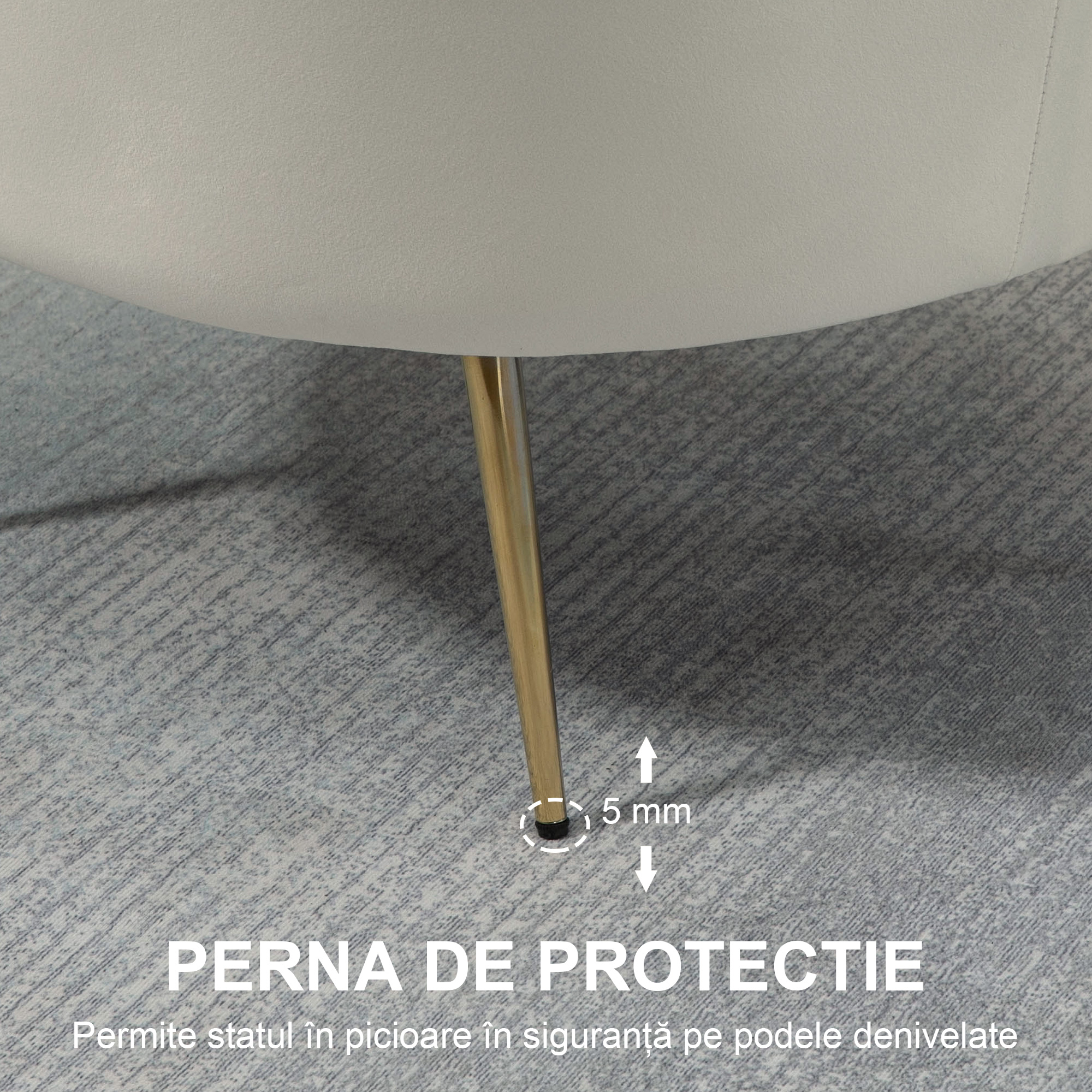  Fotoliu Vintage Catifea Crem - Retro & Elegant [6]