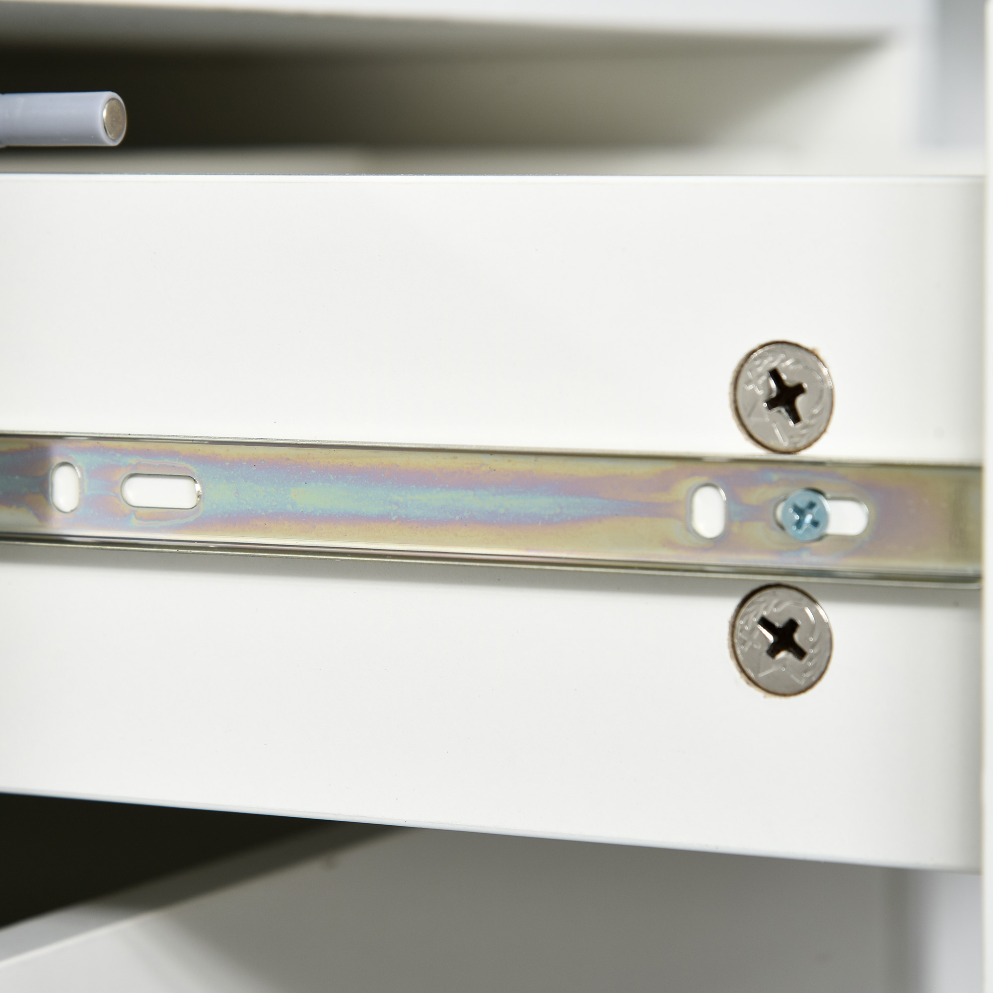  Dulap Multiuz 2 Sertare si 2 Compartimente cu usa Deschidere prin apasare, Alb [7]