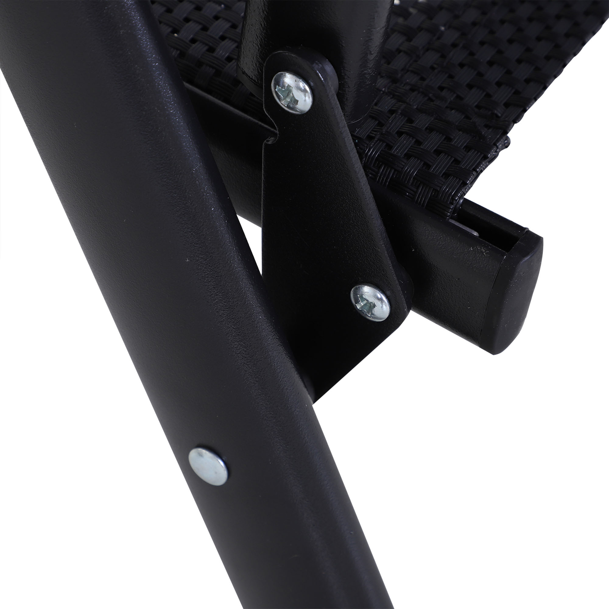  Set 2 Scaune de Gradina Pliabile cu Cotiere, Scaune pentru Pranz in Exterior din Metal si Texteline, pentru Terasa, Balcon, Veranda, Exterior si Interior, 58x64x94cm, Negru [7]