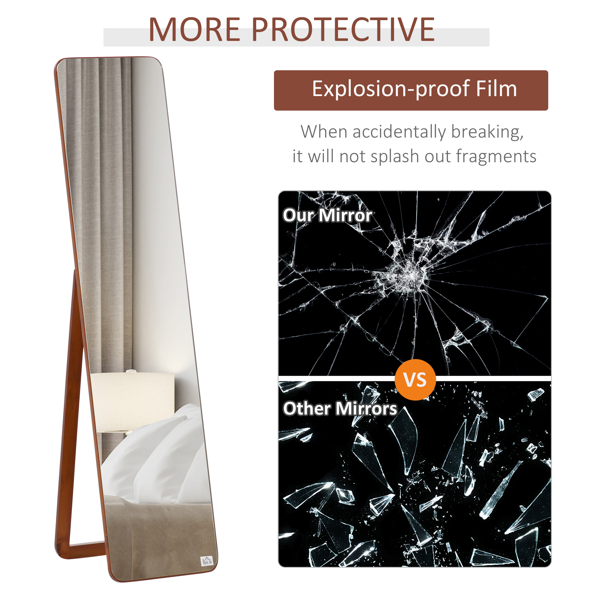  oglinda de podea, cadru din lemn, 43x37x156 cm [5]