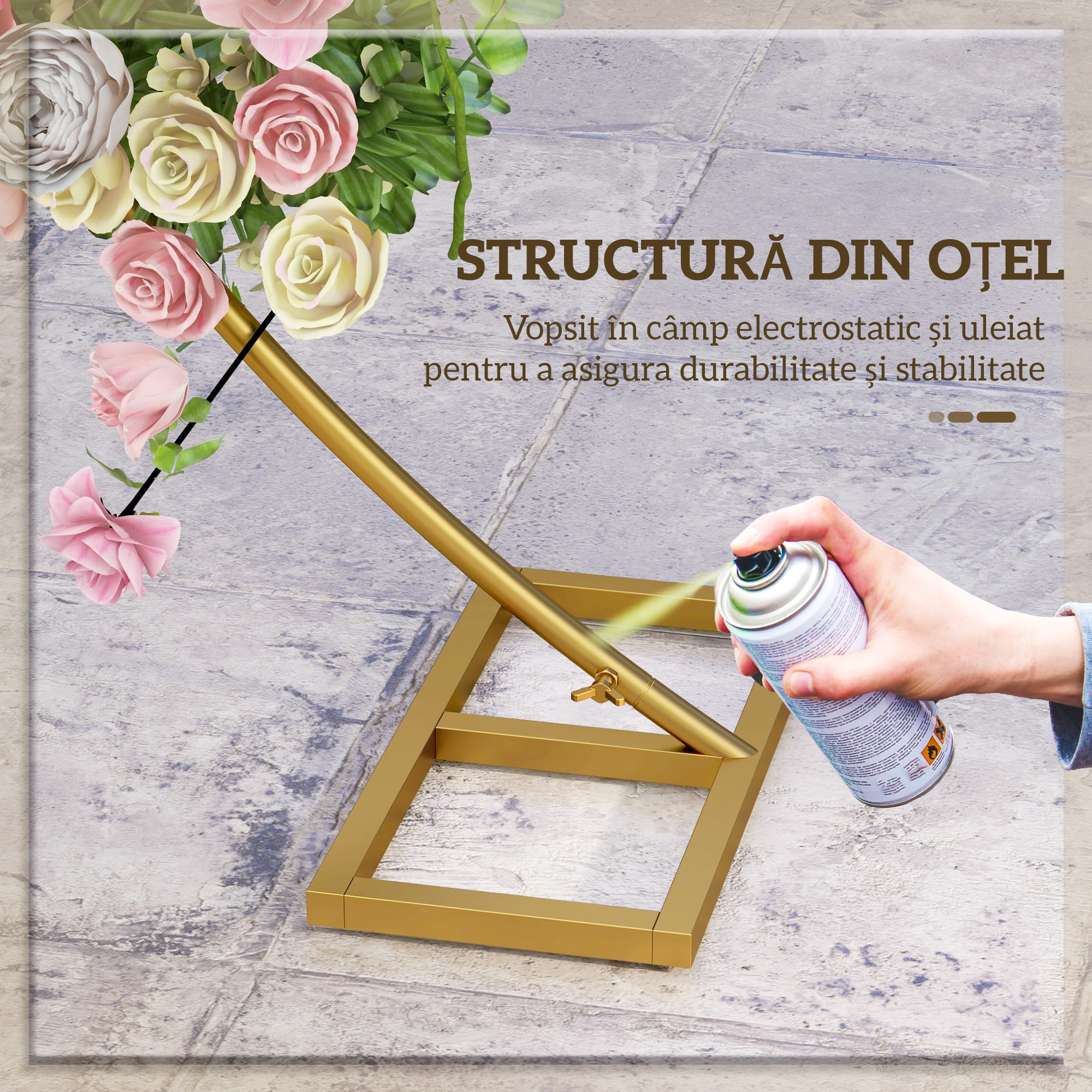  Arc Auriu din Otel - Suport pentru Baloane si Plante Cataratoare pentru Ceremonii, Evenimente si Zile de Nastere [4]