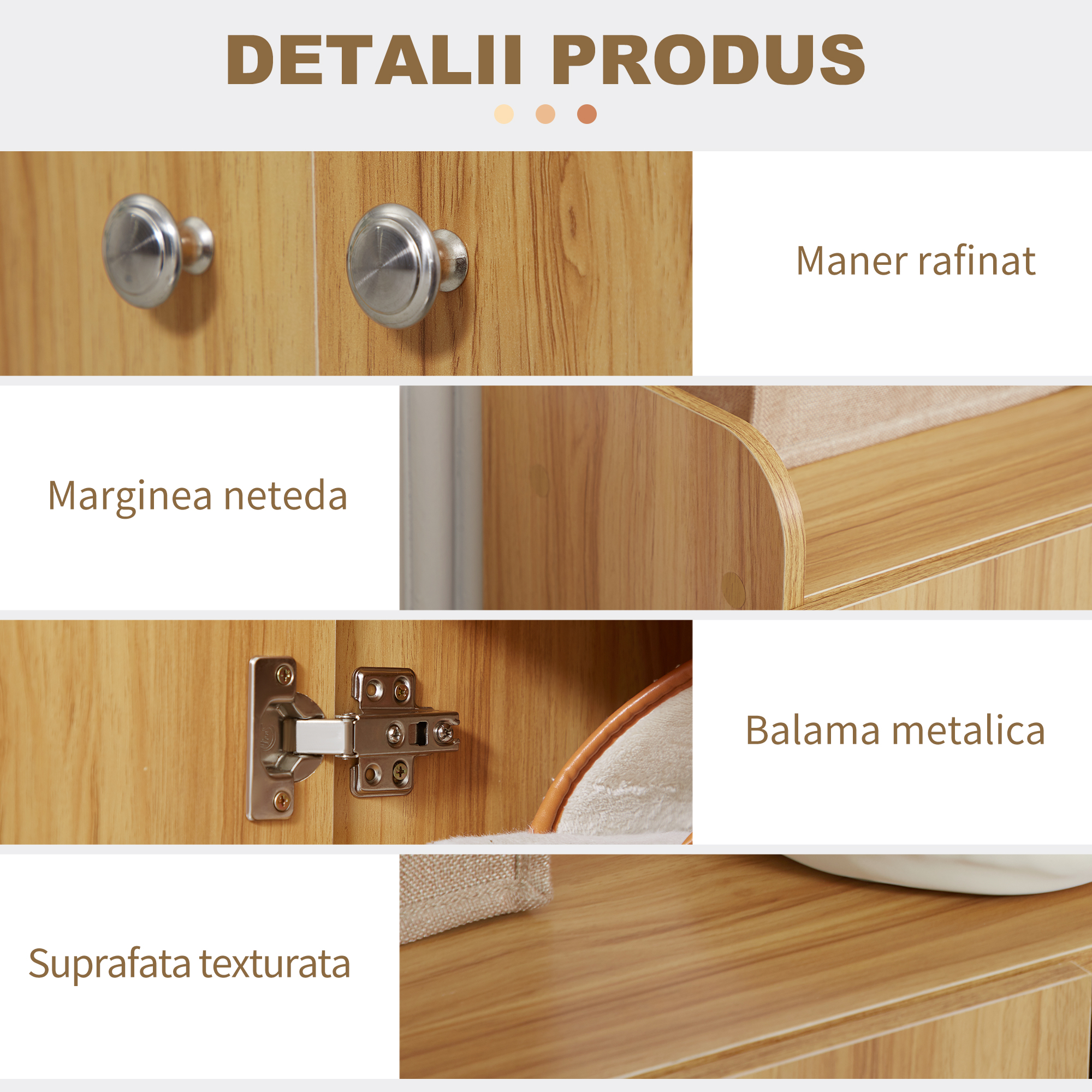  Dulap Pantofi Lemn - 12 Perechi, 4 Rafturi Deschise [5]