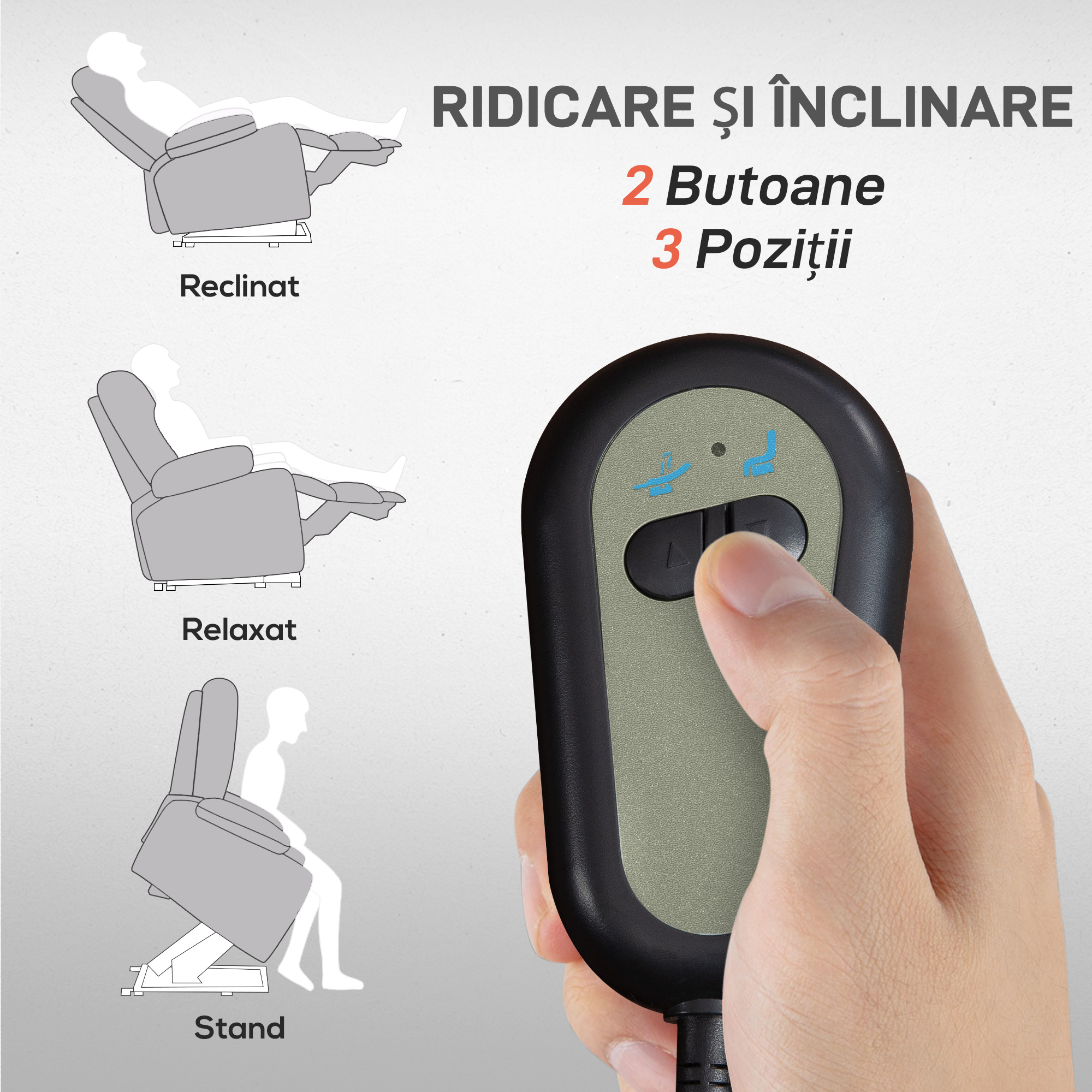  Fotoliu Ridicare Persoane cu Suport Picioare & Telecomanda [3]