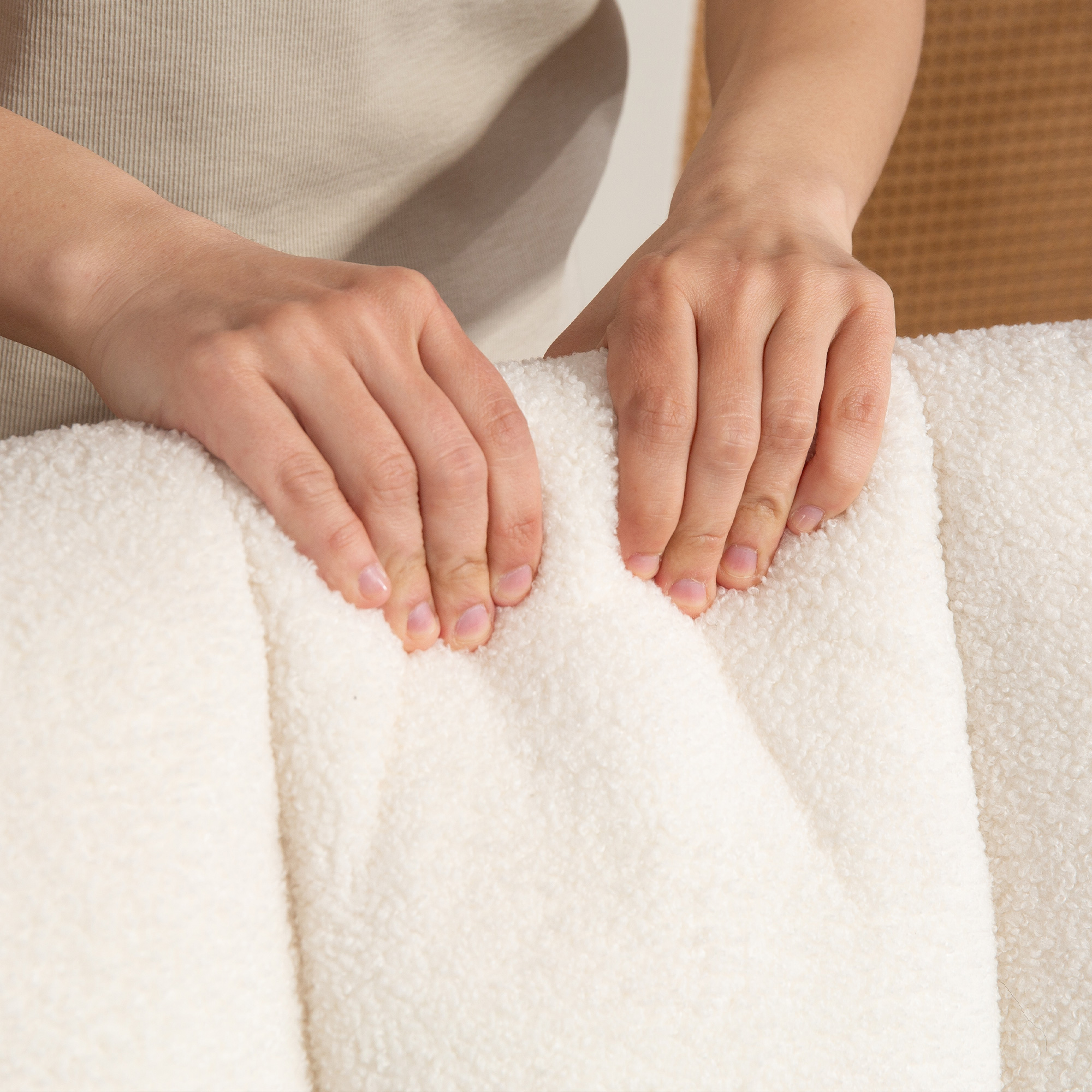  Balansoar 90°-130° cu Perna Lombara din tesatura Sherpa Alba [8]