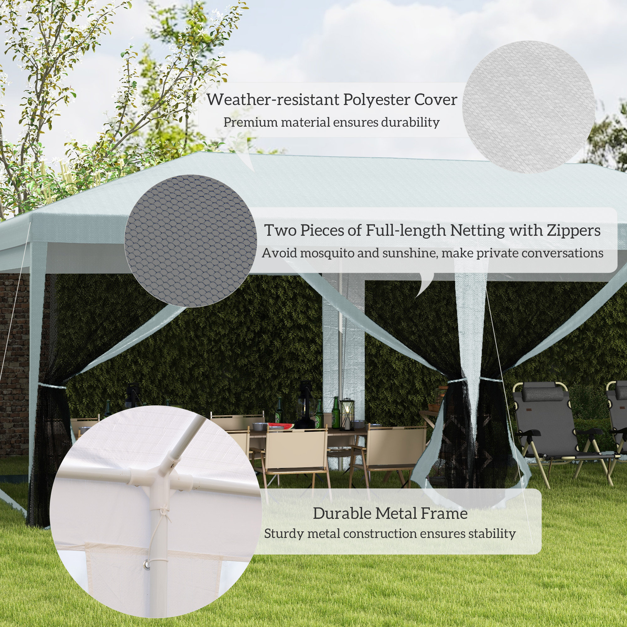  Outdoor 116" x 234" Pop-Up Canopy Tent w/ UV Protection & Lasting Strength White [6]