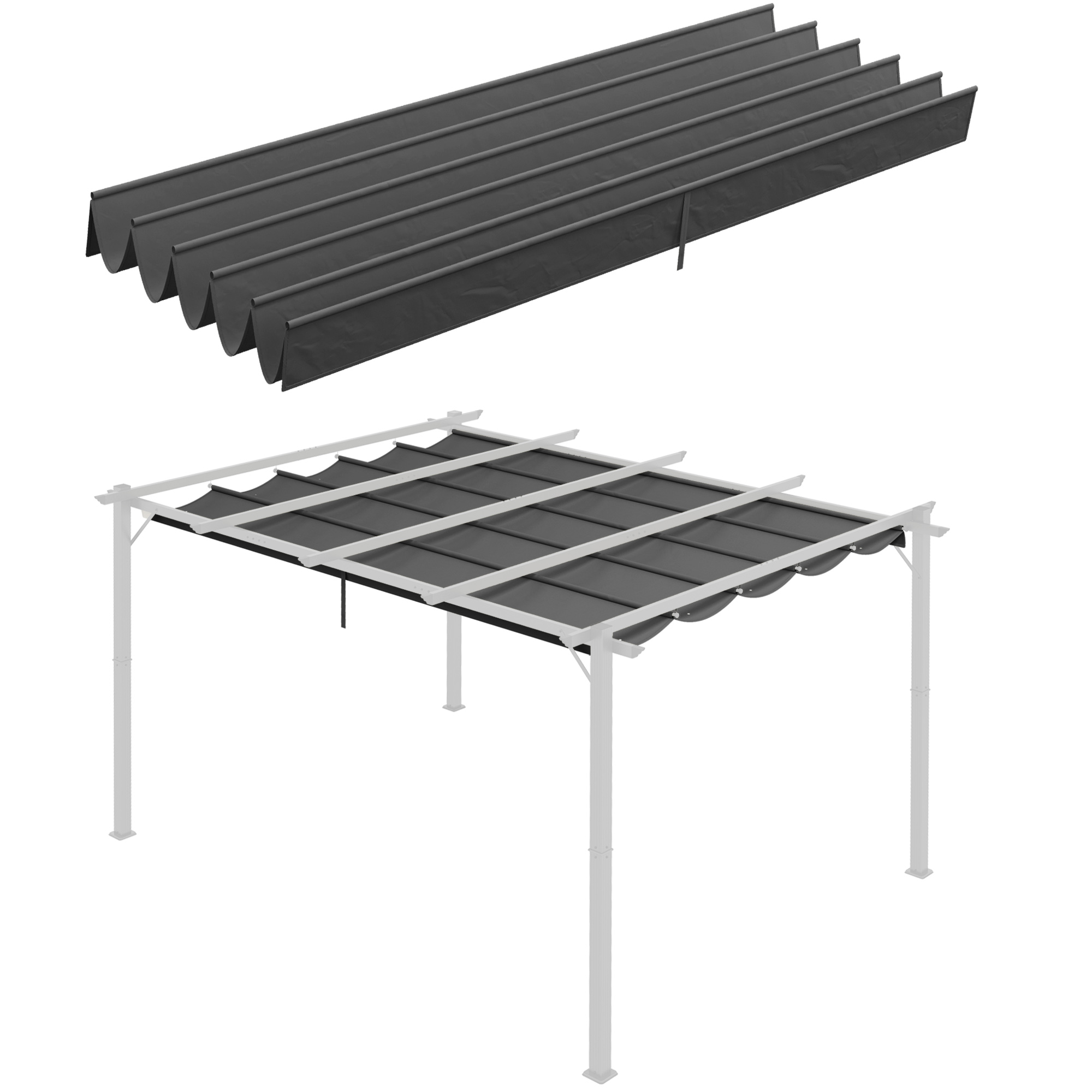Gradina & balcon -  Acoperis Retractabil Pergola 4×3 m - Copertina Textila Rezerva