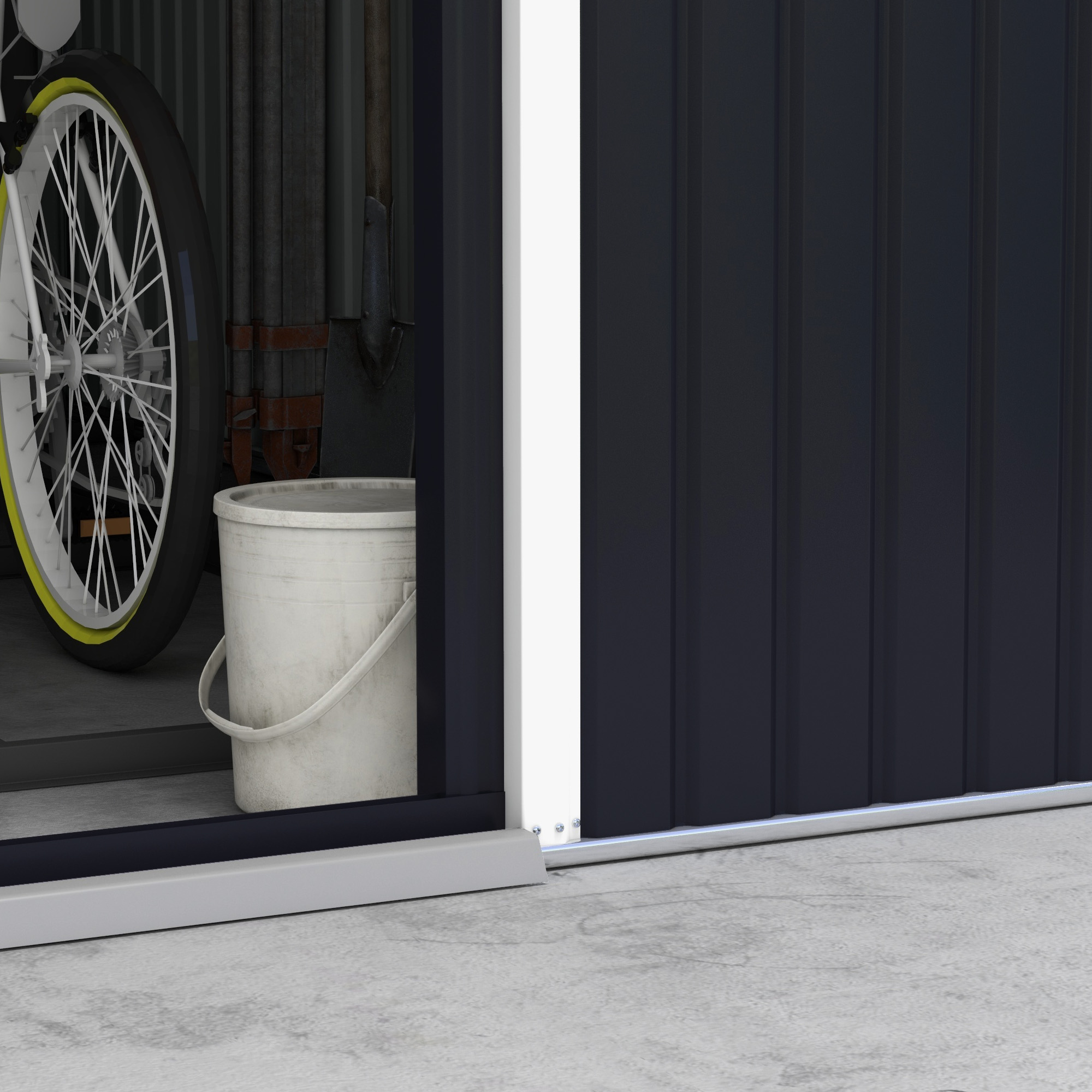  Magazie de Depozitare de 11 x 9 din Metal pentru Unelte de Gradina cu Usi Glisante Duble si 4 Orificii de Aerisire [8]