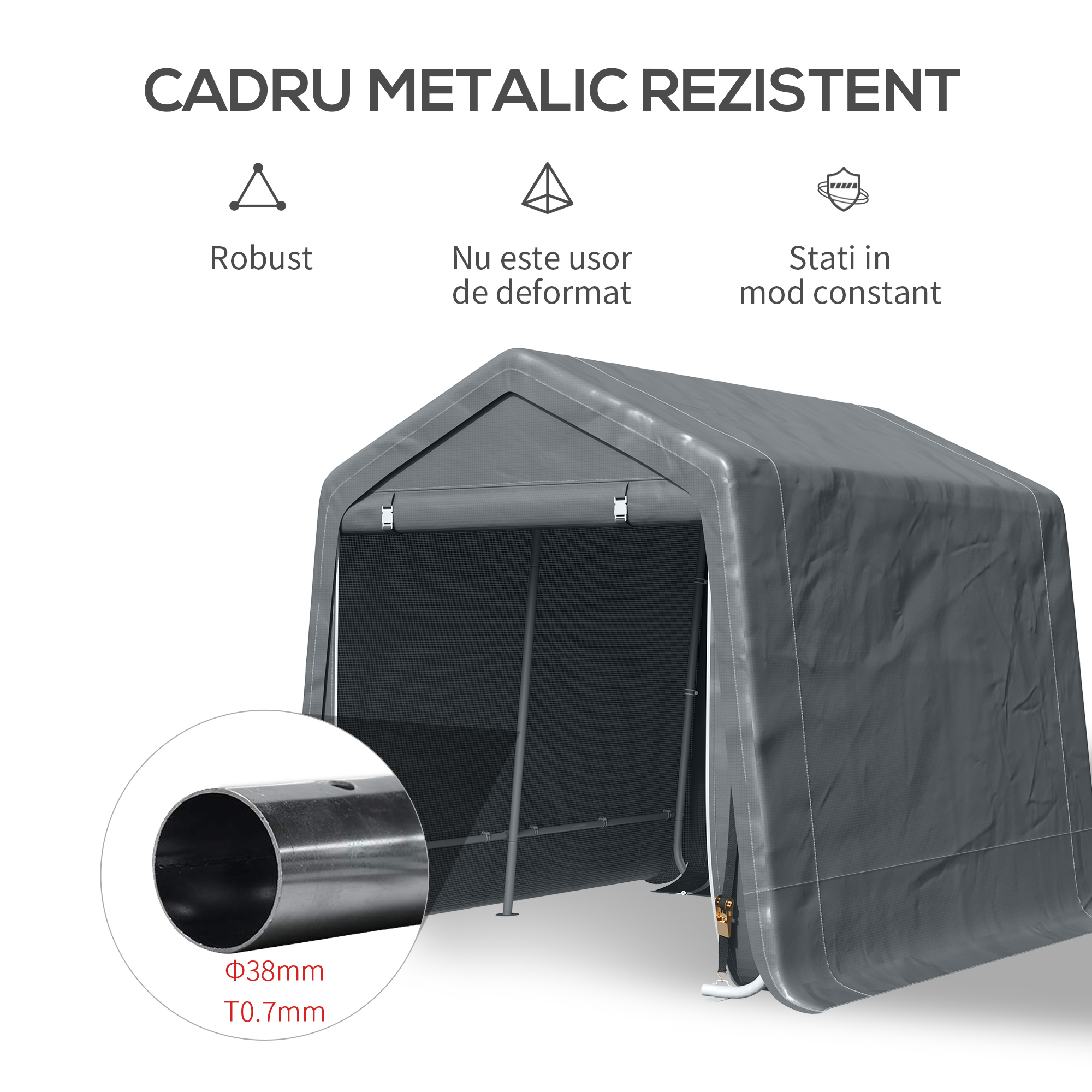  Copertina Garaj 2,8×2,4 m - Protectie Auto, Moto, Biciclete [3]