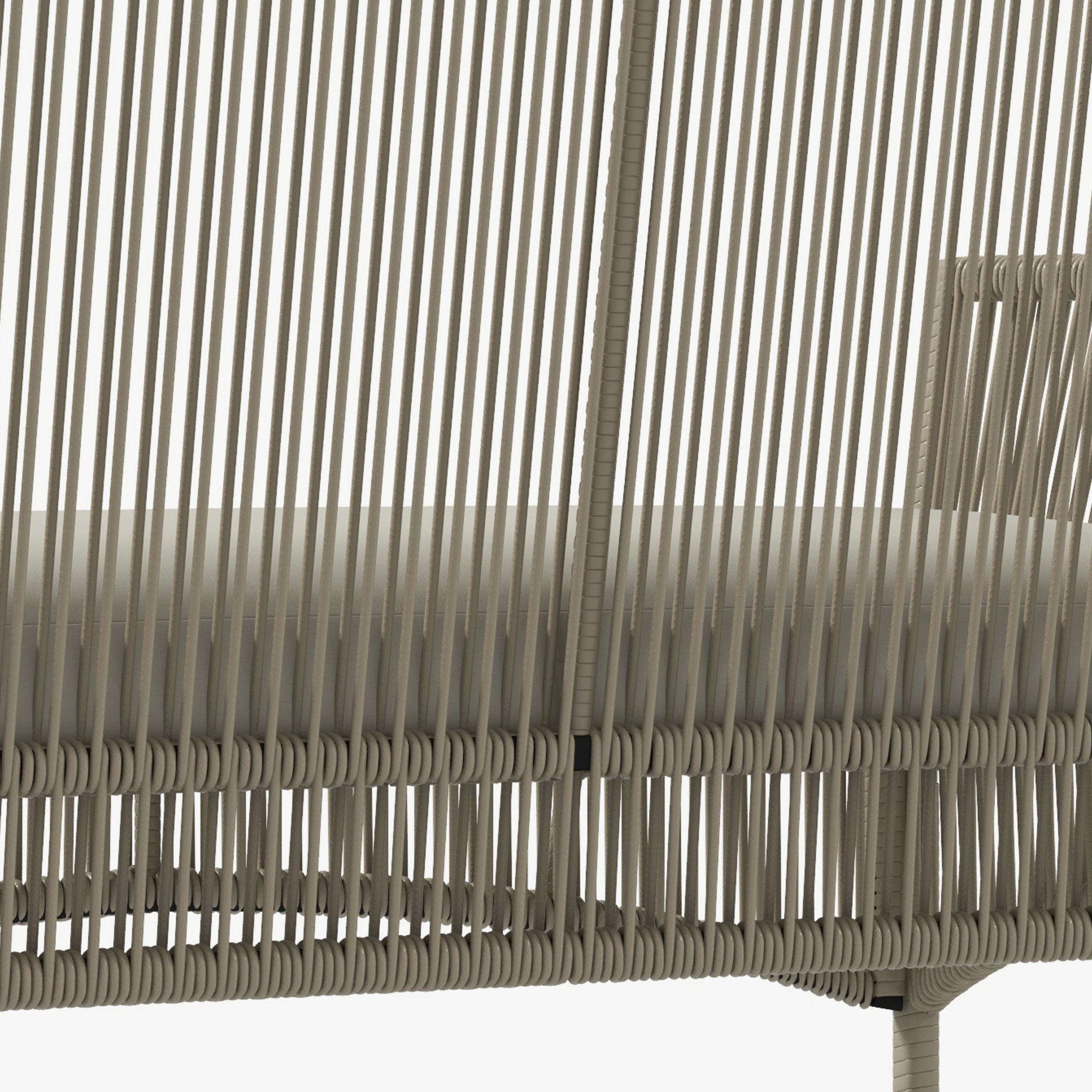  Set de Gradina cu 2 Fotolii de Exterior, Canapea si Masuta, 56x56x80 cm, Kaki [6]