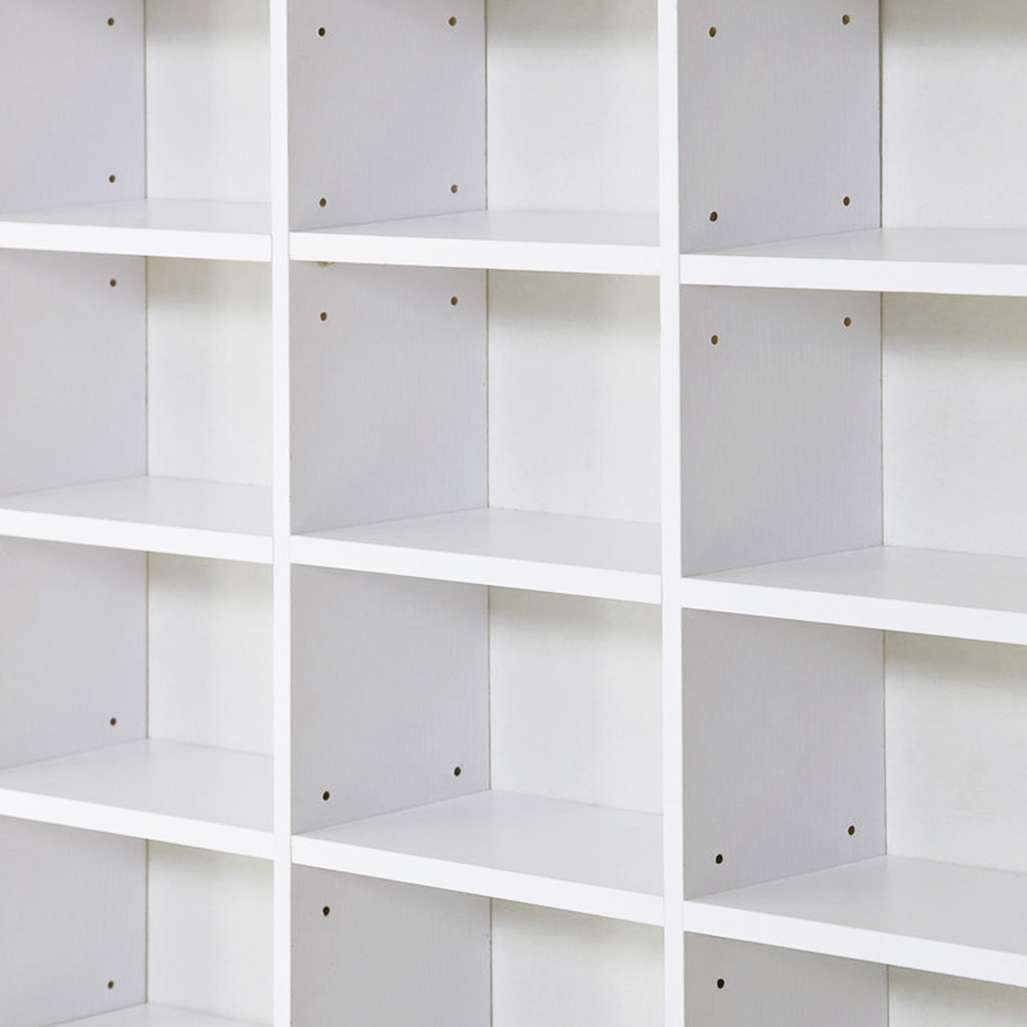  Biblioteca CD de perete cu 24 de rafturi reglabile, 195 x 102 x 23.5cm, alb [7]