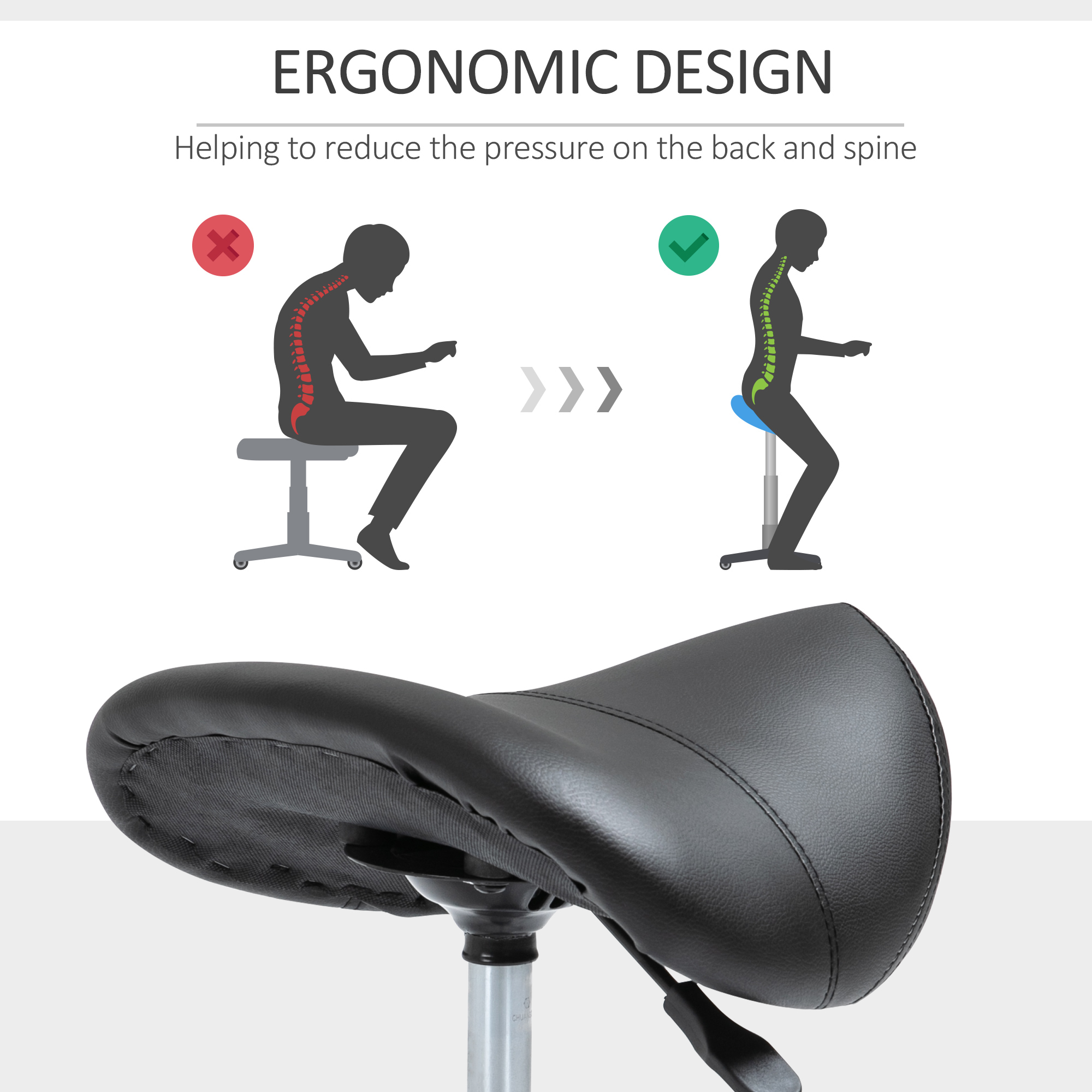  Scaun tip sa pentru coafura reglabil, negru [6]