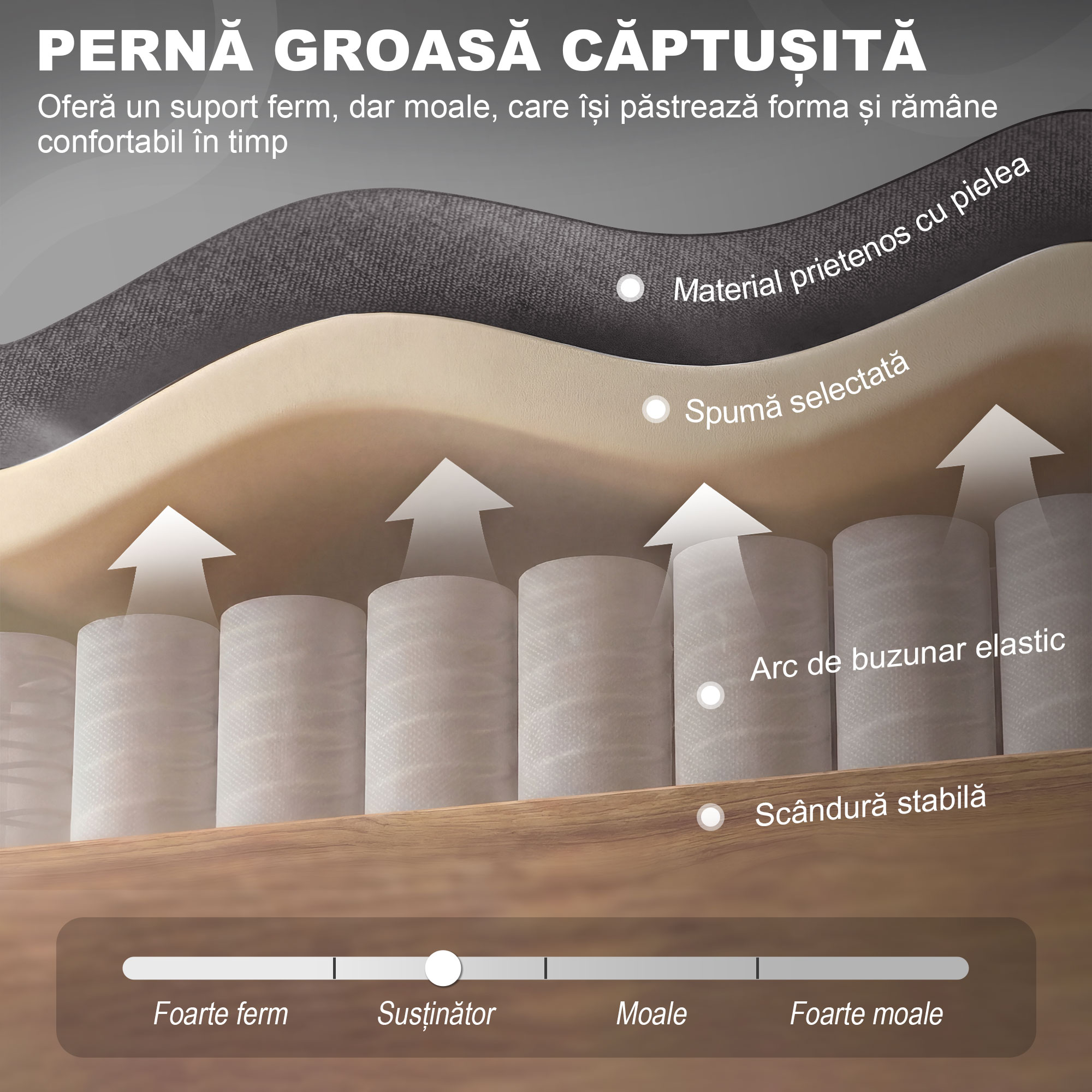  Fotoliu de sufragerie in stil frantuzesc, cu picioare din lemn si perne detasabile, 74x86x102 cm, gri [4]