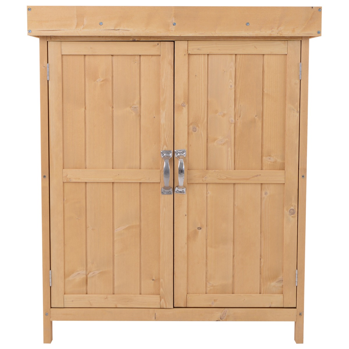  Dulap Exterior Lemn 74×43×88 cm - 2 Rafturi pentru Scule Gradina [3]