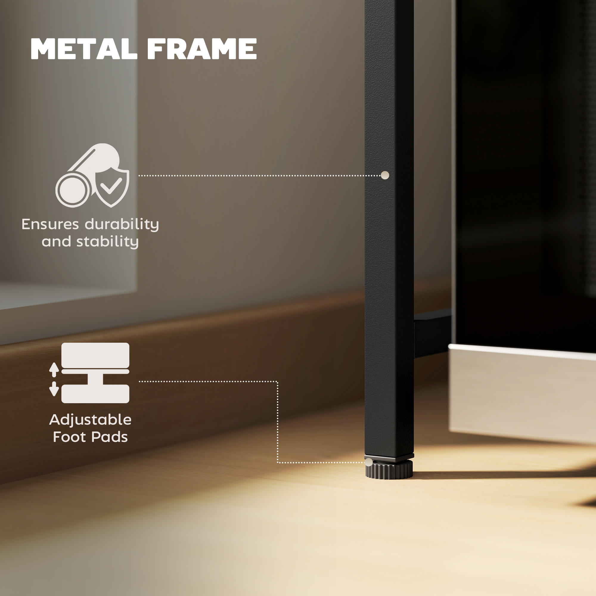  Suport Extensibil pentru Cuptorul cu Microunde cu 2 Nivele si 3 Ganci, din Metal, 39.5-64x32x47.5 cm, Negru [5]