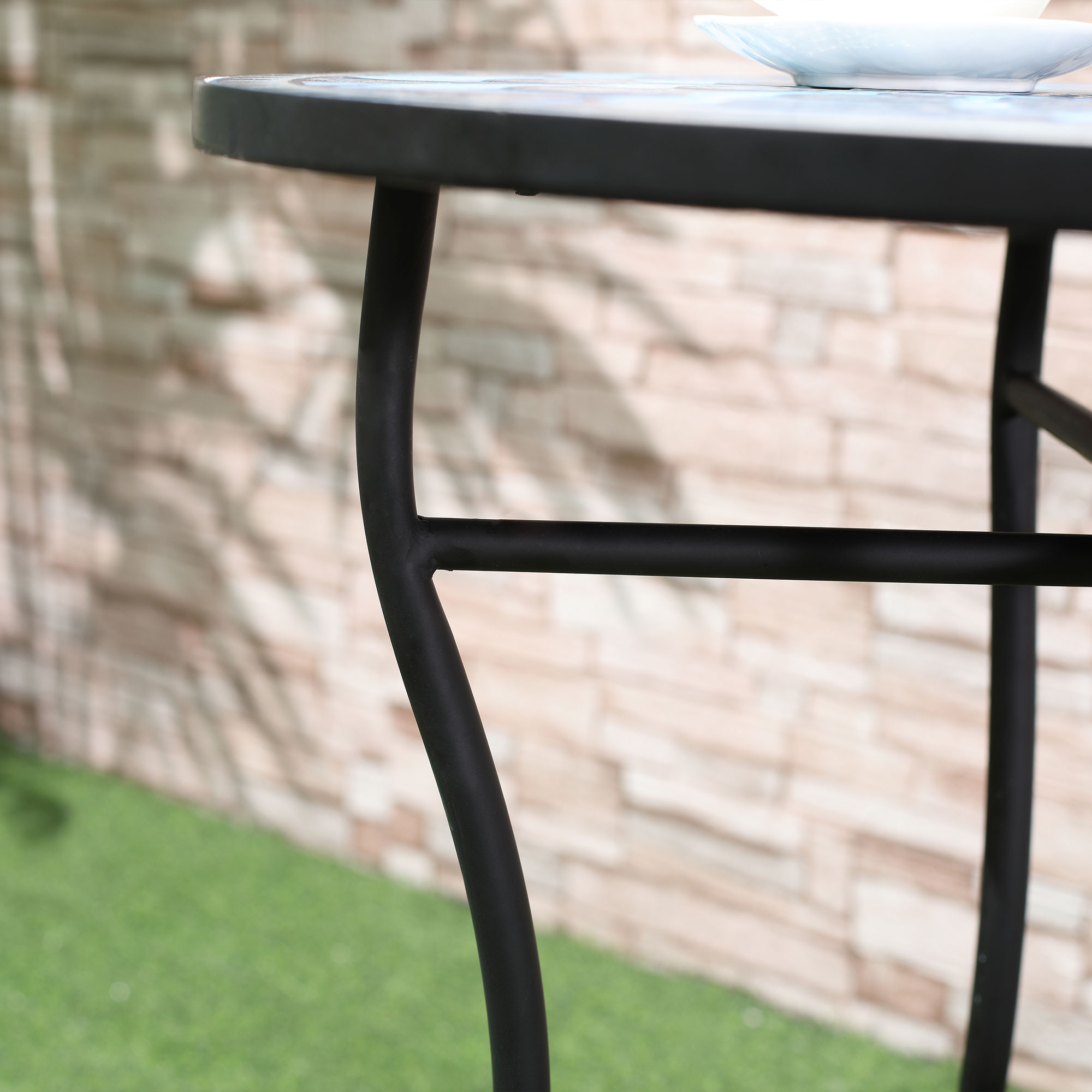 Set de Gradina 3 Piese  cu Mozaic, din Metal, Albastru [7]