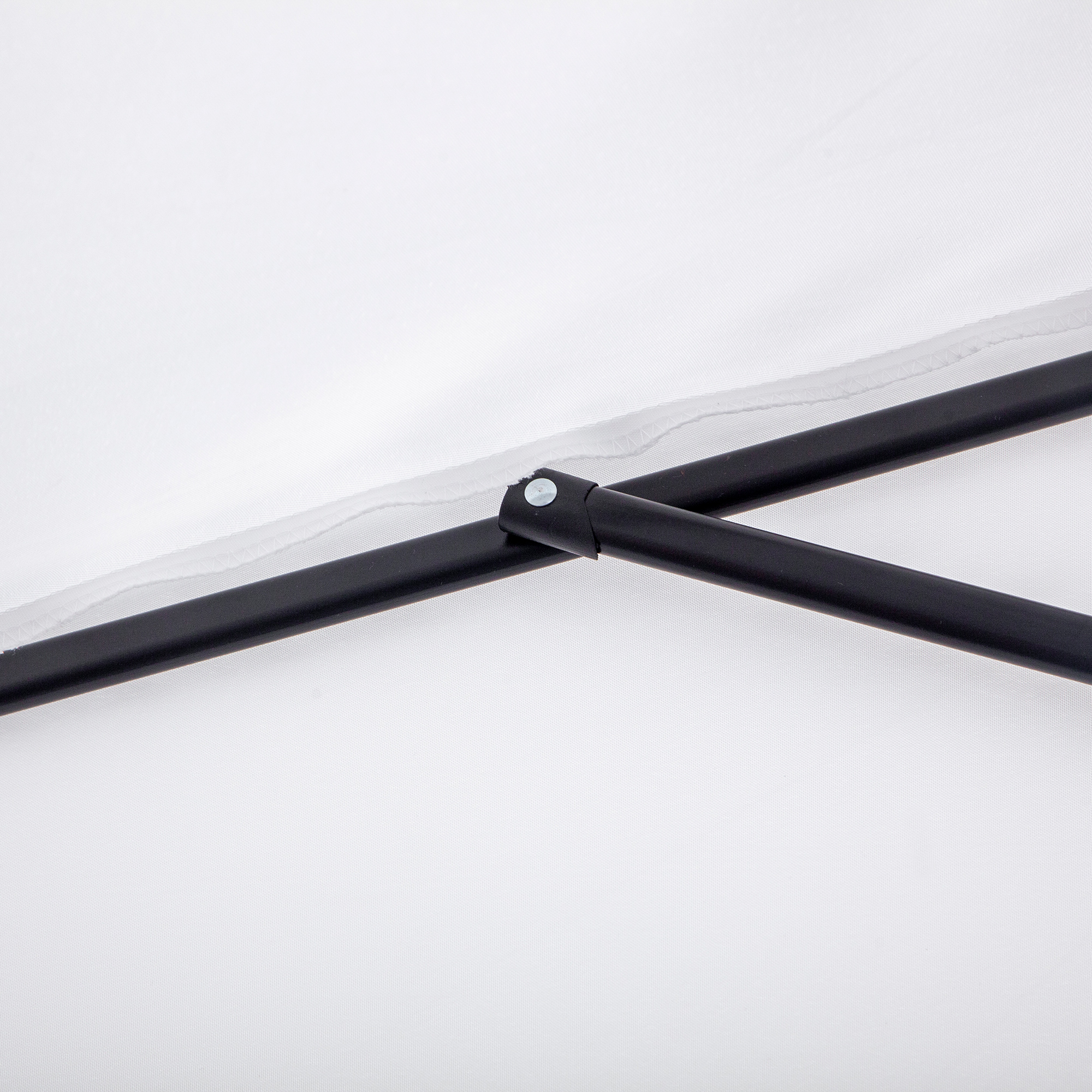  Umbrela de Terasa in Forma de Semiluna cu Deschidere cu Manivela si Stalp in 2 Sectiuni, 2,6x1,35 m, Alba [7]