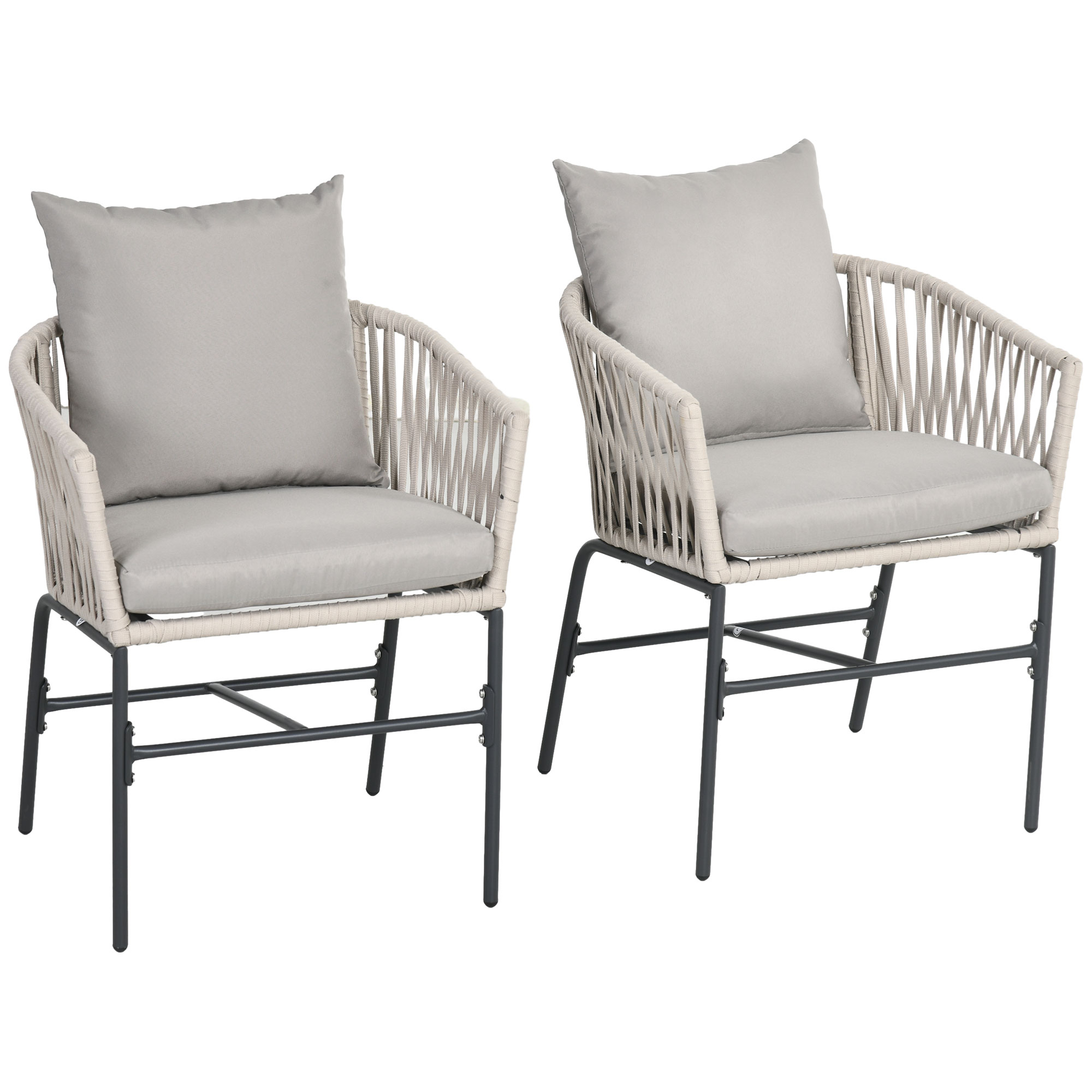 Gradina & balcon -  Set boem de 2 scaune pentru terasa din franghie impletit