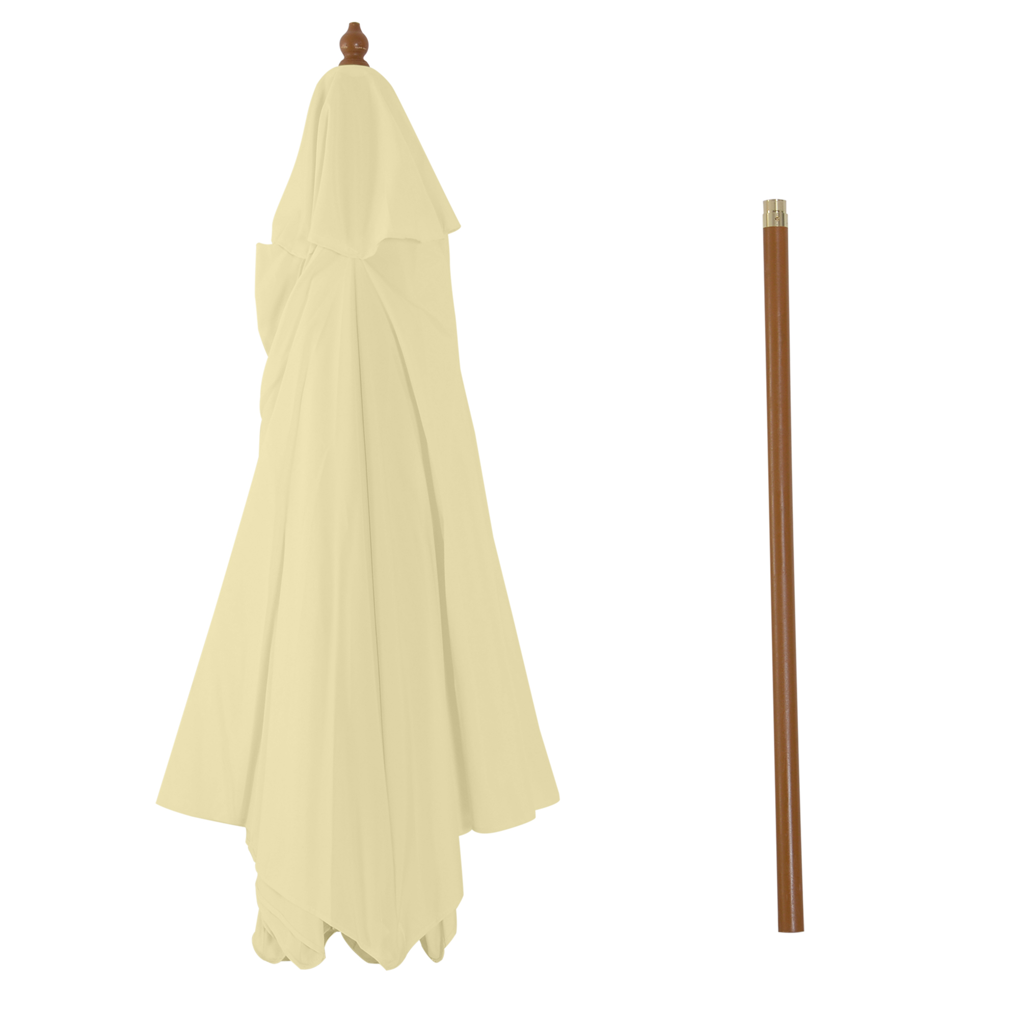  Umbrela Soare pentru Extern cu Suport din Lemn pentru Extern şi pentru Gradina 2.5X2.3m Crem [7]