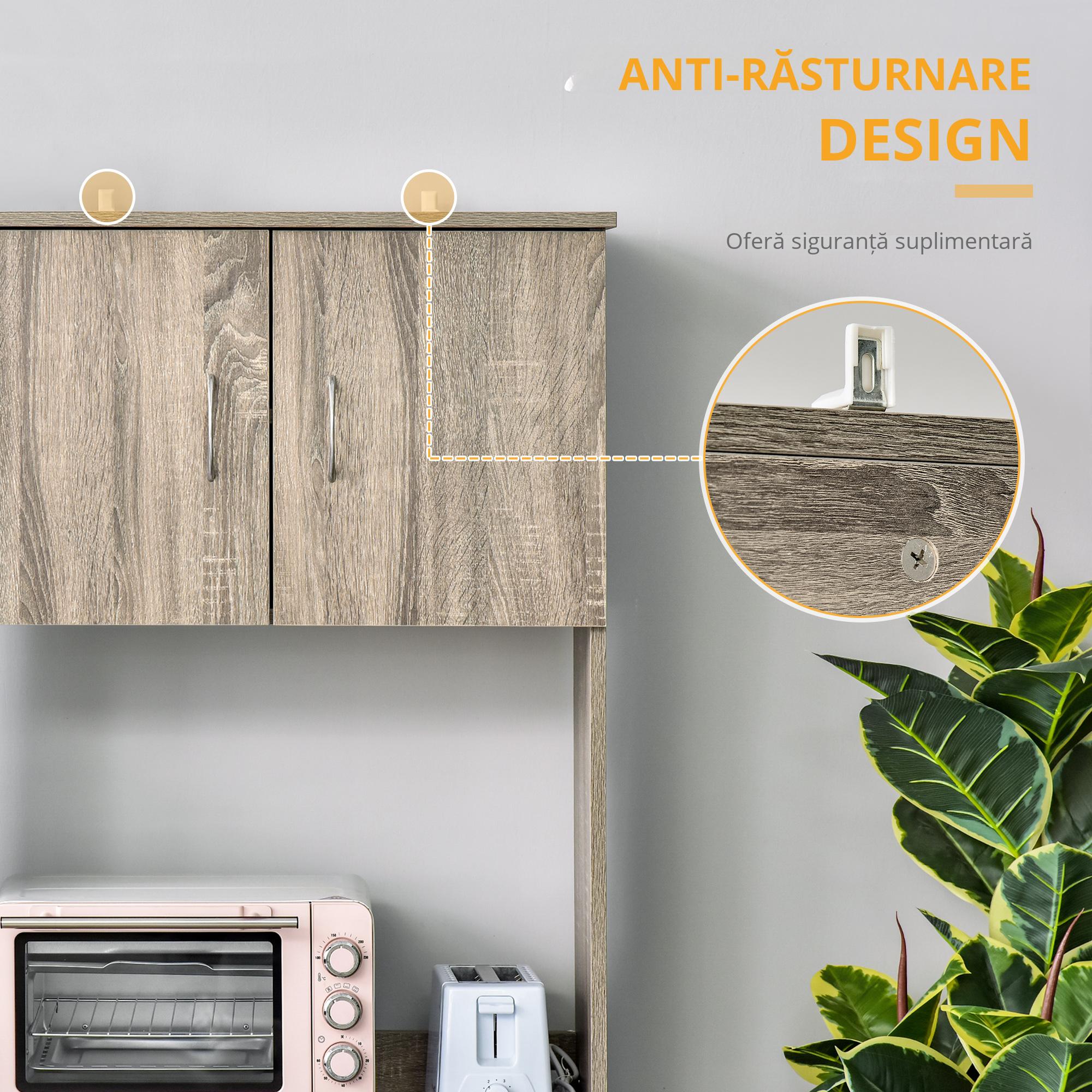  Bufet Modern pentru Bucatarie sau Sala de Pranz, 71x41x178cm, Gri [5]