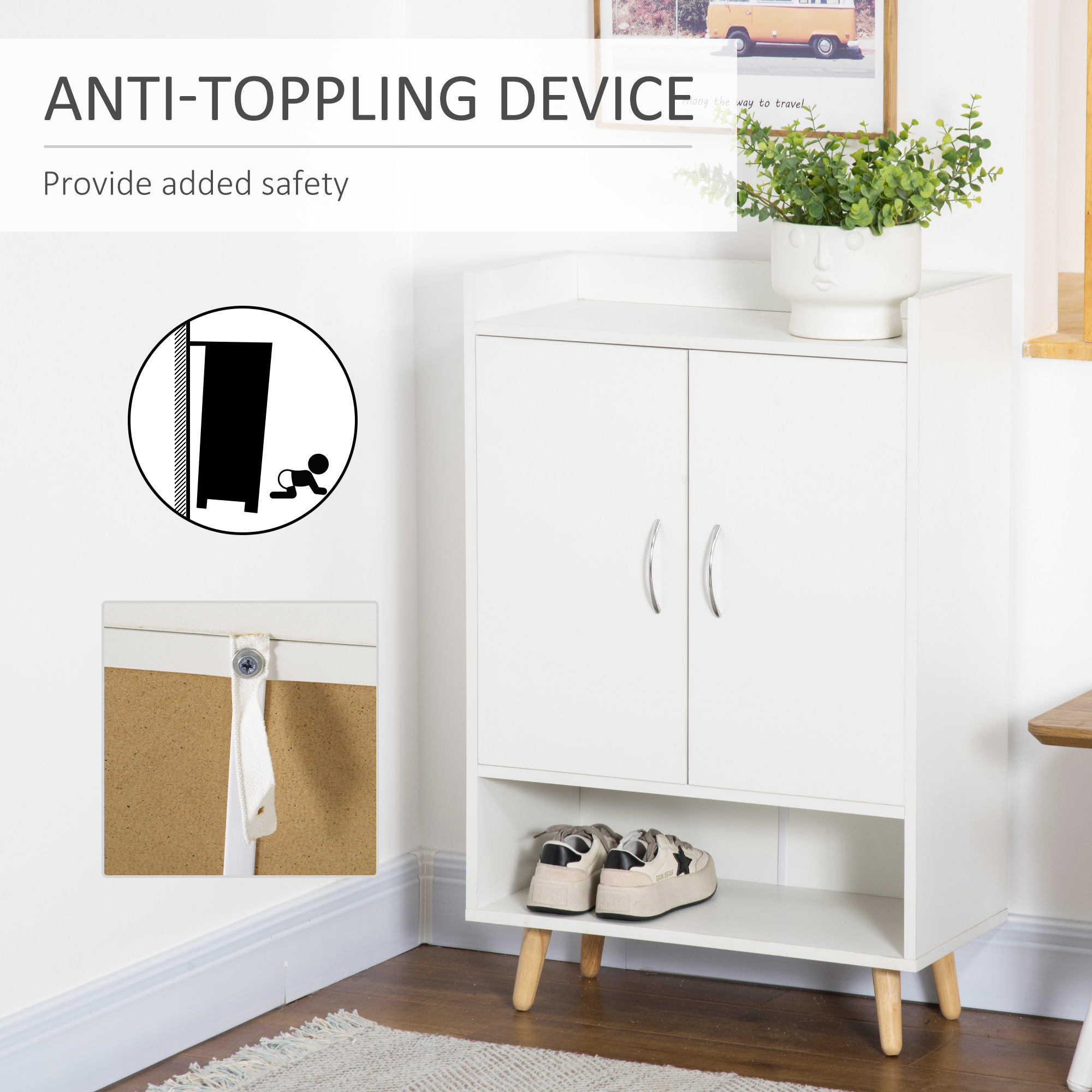  Dulap Pantofar Compact Alb pentru Hol [5]