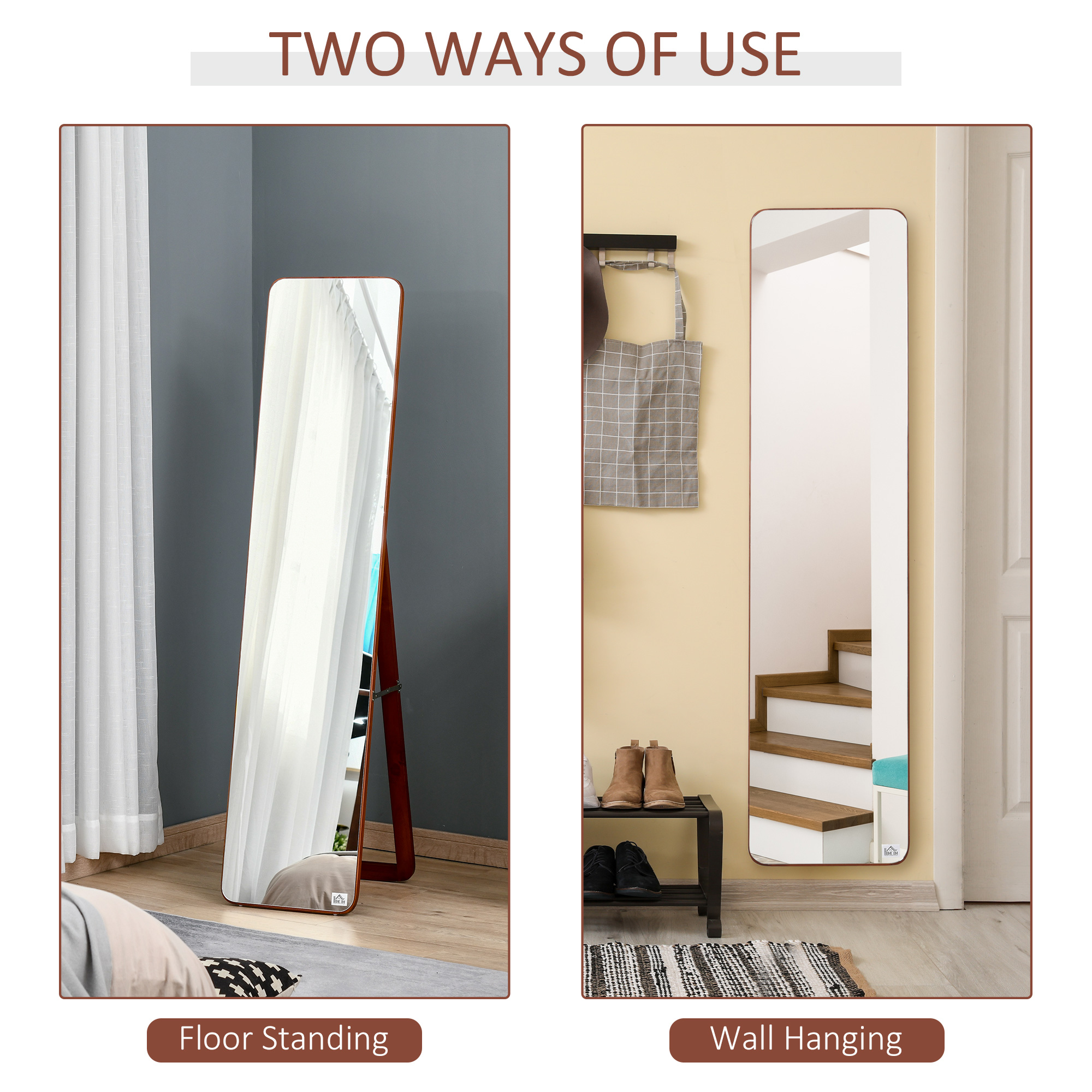  oglinda de podea, cadru din lemn, 43x37x156 cm [3]