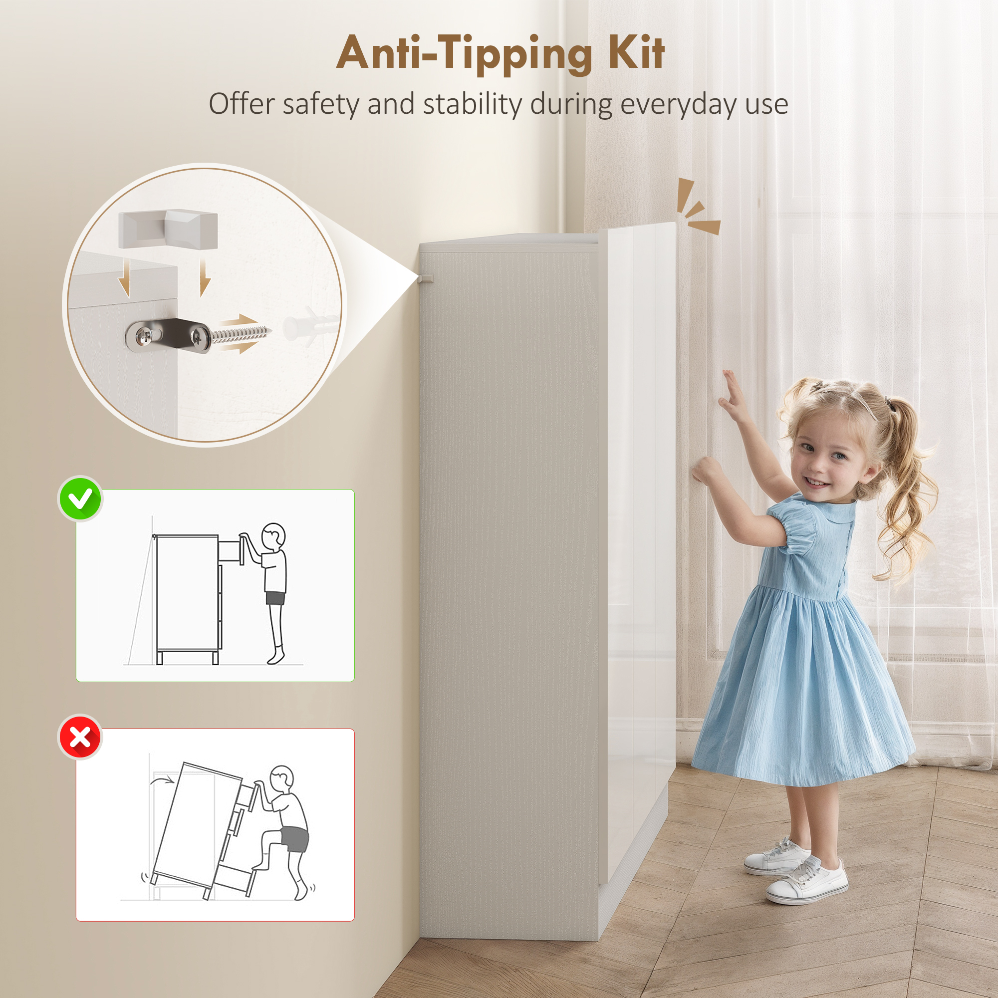  Dulap slim pentru pantofi, pentru 25-30 de perechi, cu usi cu inchidere amortizata, alb lucios [8]