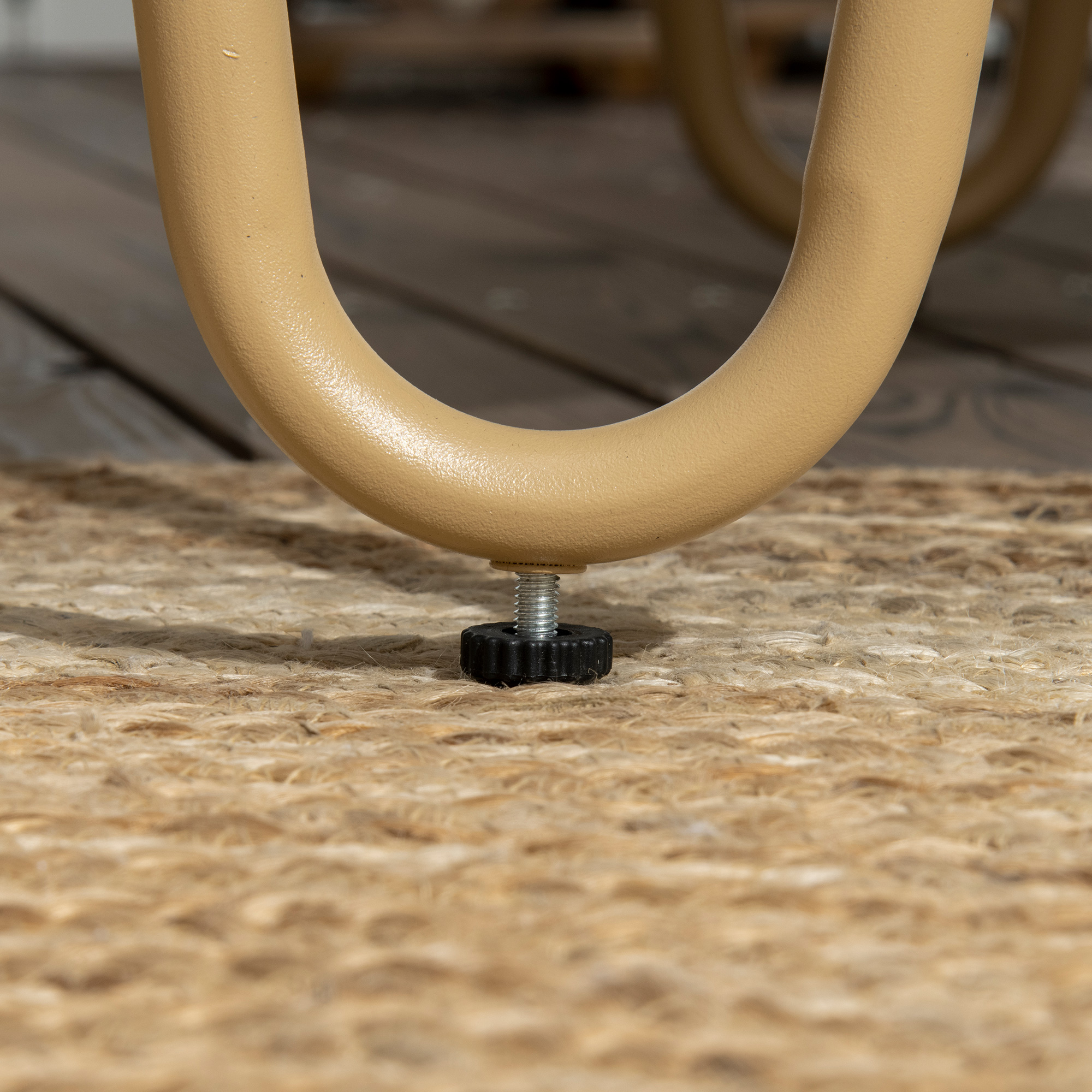  Set canapea din ratan PE din 4 piese, Seturi de mobilier de conversatie pentru gradina impletite, cu impletitura rotunda, cu perne groase capitonate si masuta cu sticla pentru balcon [6]