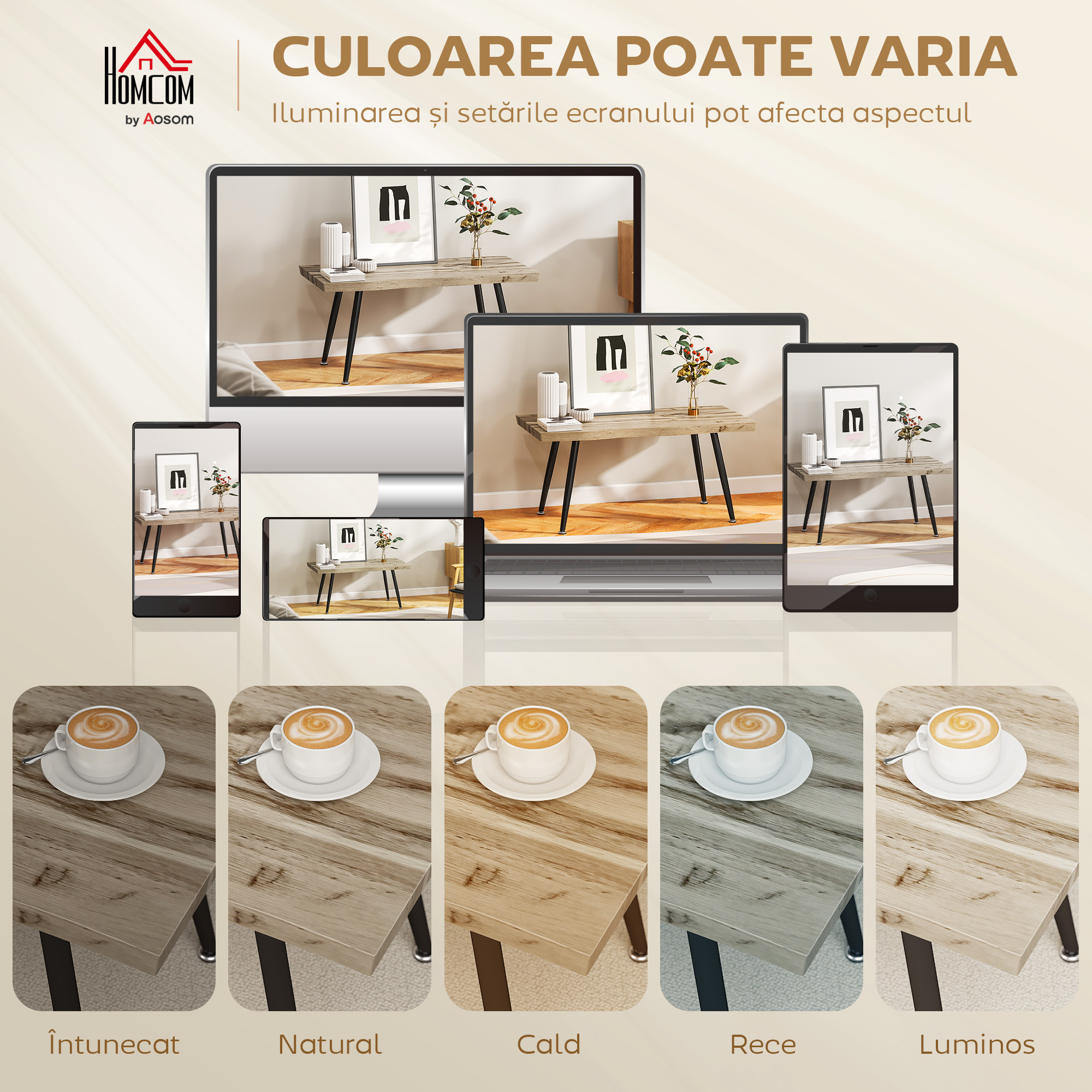  Masa de cafea stil nordic cu picioare reglabile, din lemn si otel, 100x50x45 cm, negru si stejar [6]