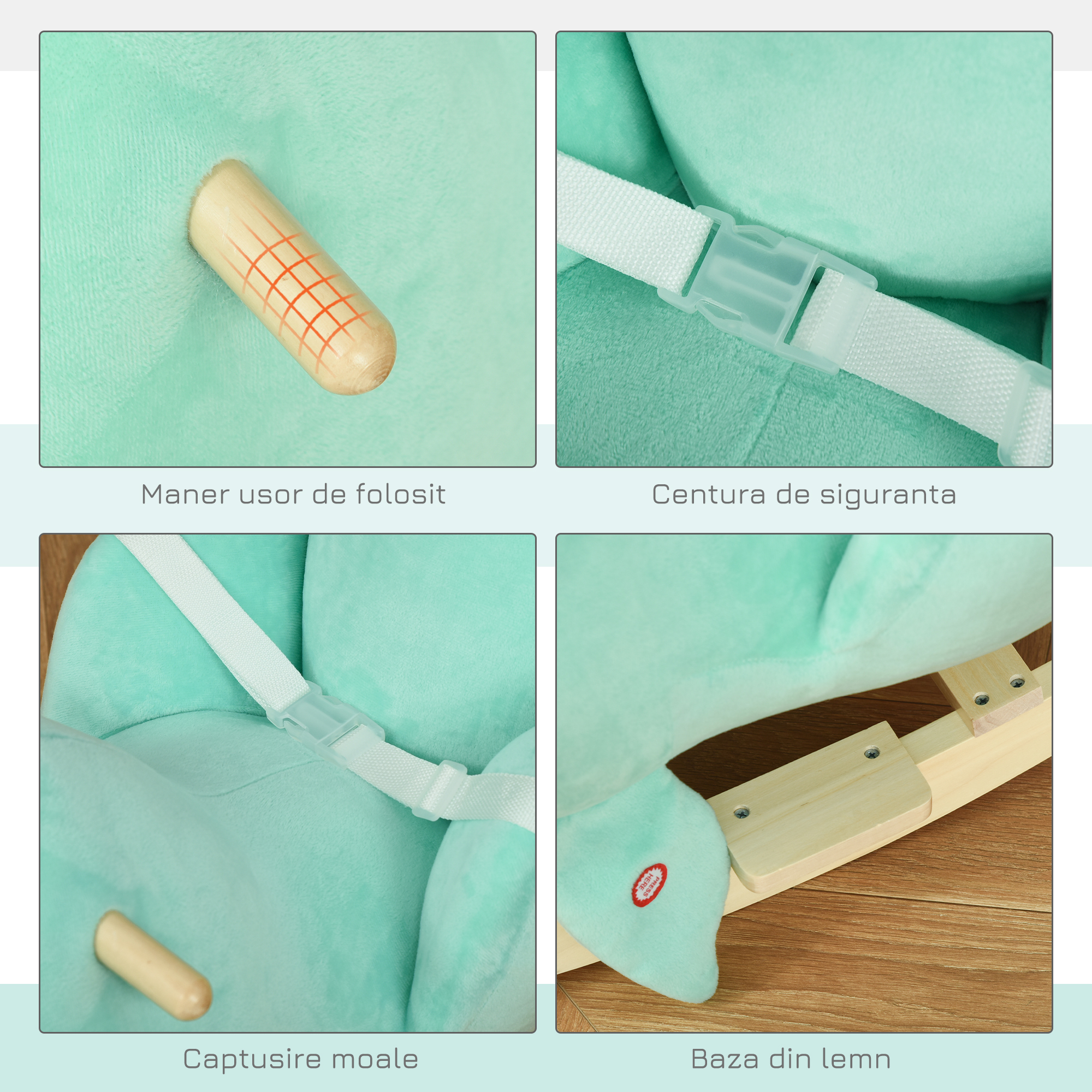  Cal Balansoar Plus Bej 77 cm cu Sunete si Centura Siguranta [5]