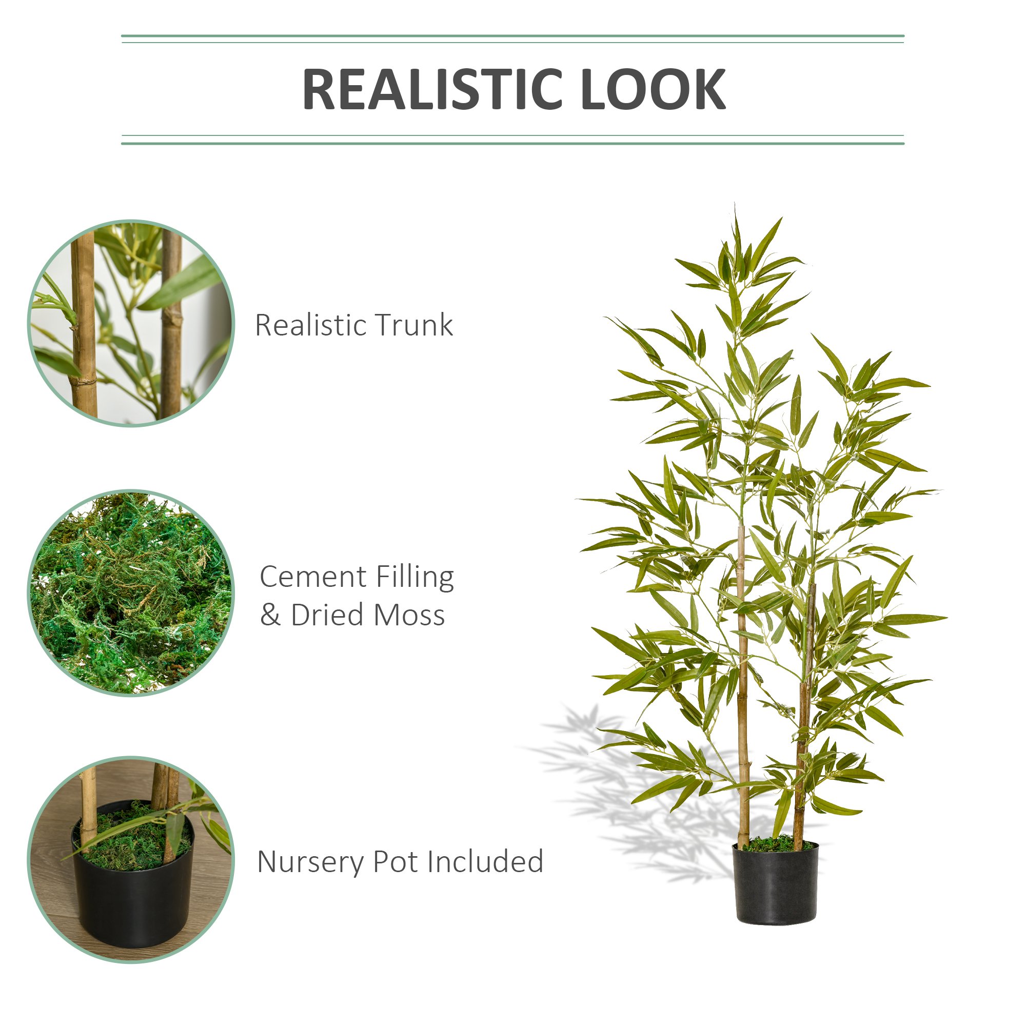  Planta Bambus Artificial Inaltime 120 cm cu Ghiveci pentru Interior si Exterior -Verde [4]