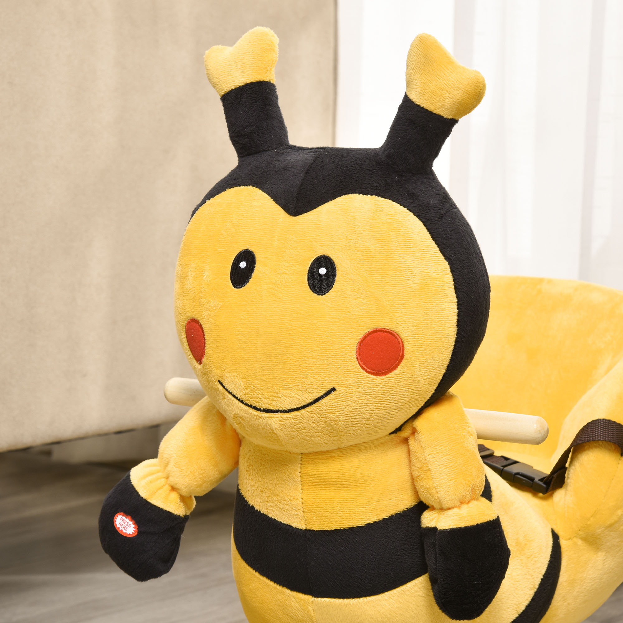  Balansoar Albina din Lemn pentru Copii 60 x 33 x 45cm Galben si Negru [7]