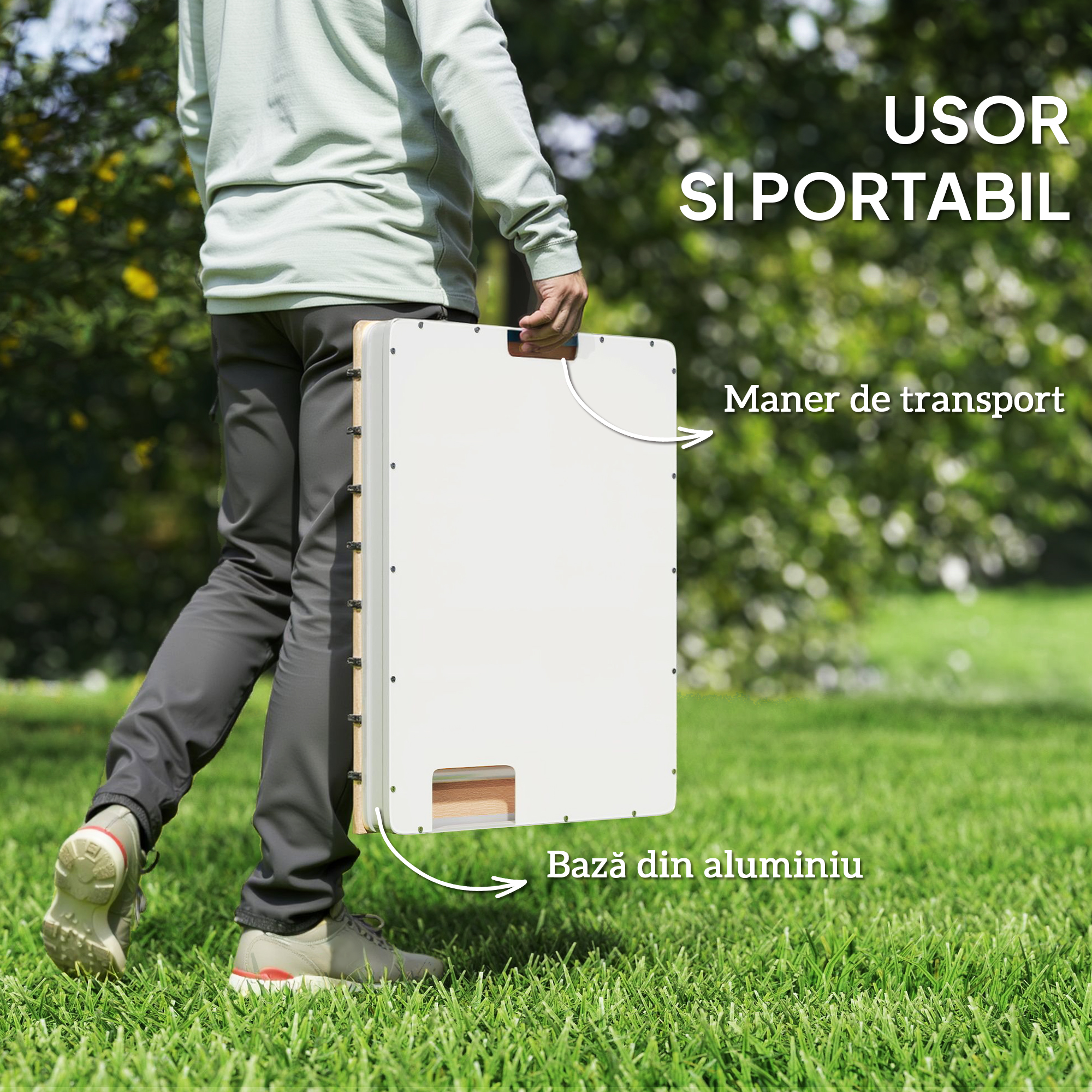  Dus Portabil: aluminiu, 4m rezistent UV/apa, plaja/spa, 70x55 cm, Efect Lemn [7]