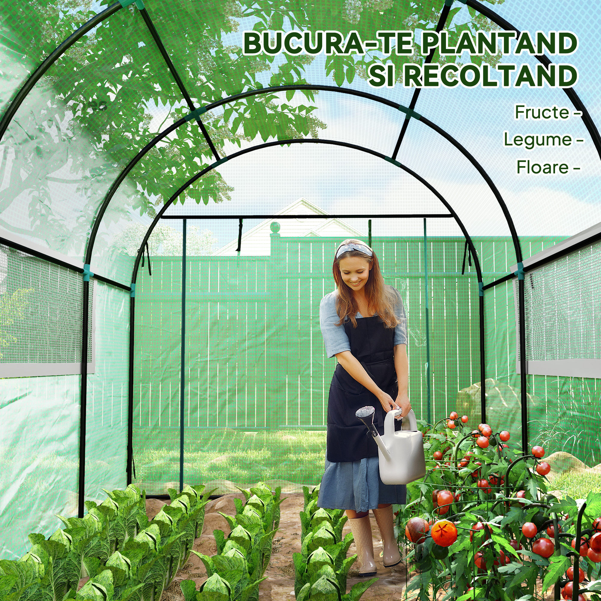  Solar Tip Tunel 300 x 200cm Walk-In Polytunnel Greenhouse - Verde [7]