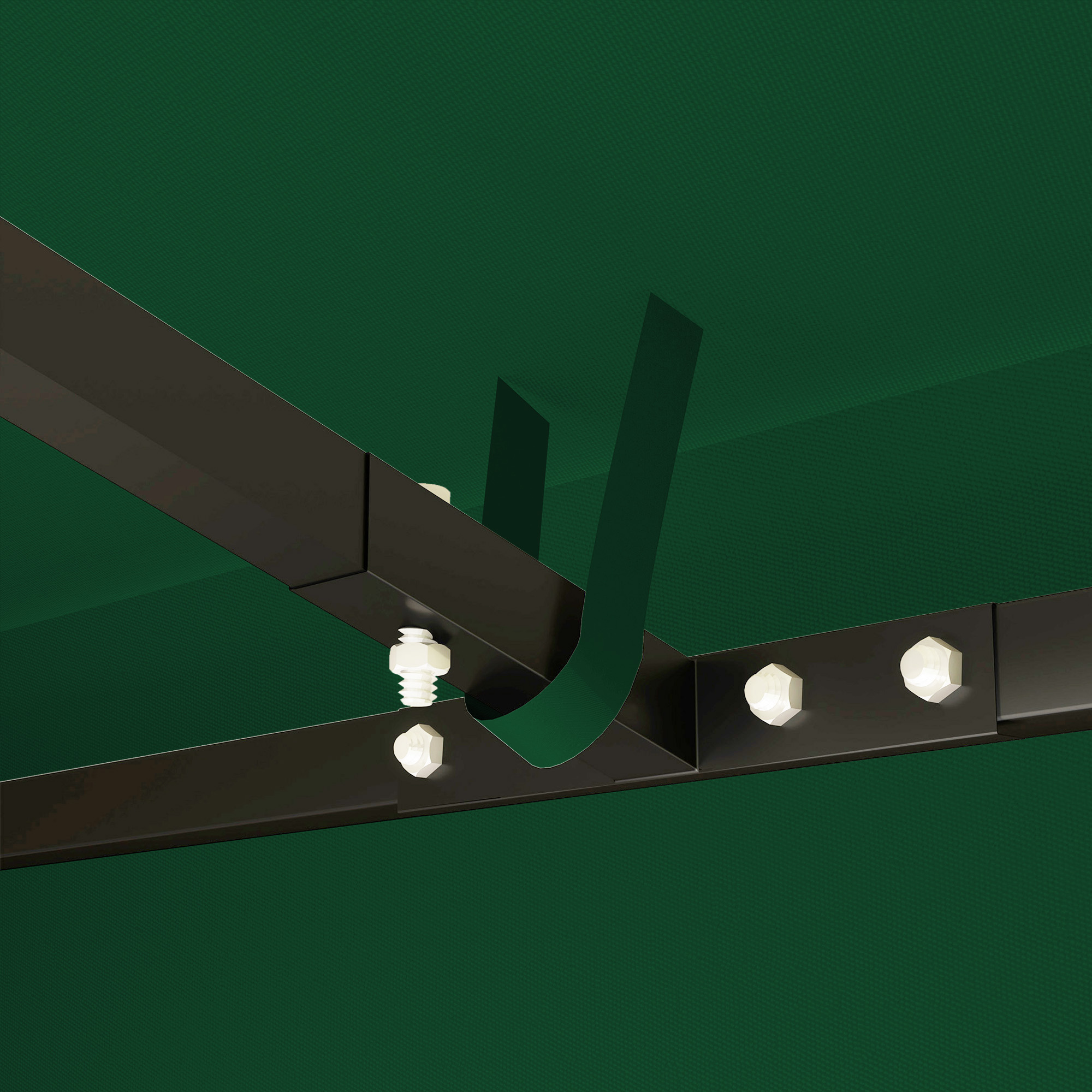  Acoperis pentru Foisor de Gradina 3x3 m din Material Textil Oxford 600D cu Orificii de Drenaj, Verde [8]