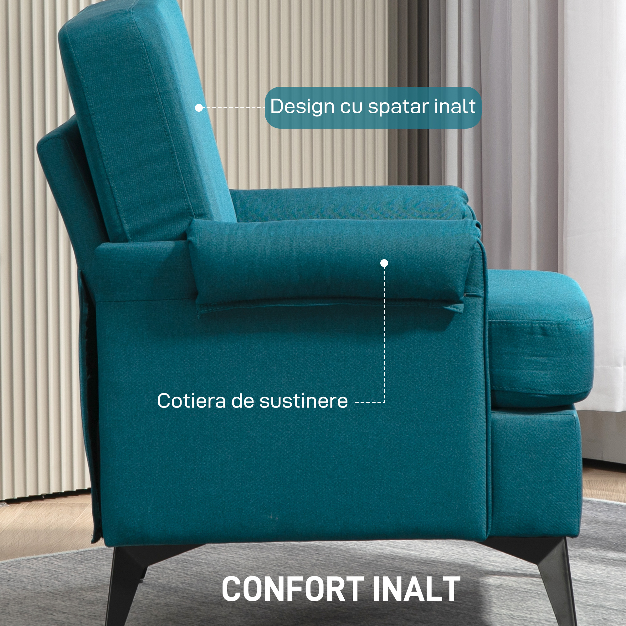  Fotoliu Modern Fotoliu Confortabil pentru Semineu Scaun de Efect din Panza pentru Camera de Zi Dormitor Biroul de Acasa Verde fotoliu pentru oaspeti sufragerie camera de zi dormitor dormitor interior [5]