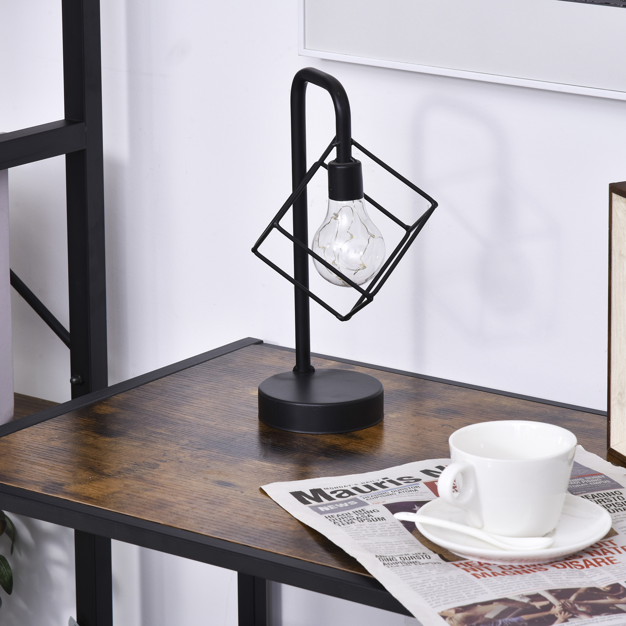  Masuta de Salon Moderna din Lemn Maro Inchis Cadru Negru [7]