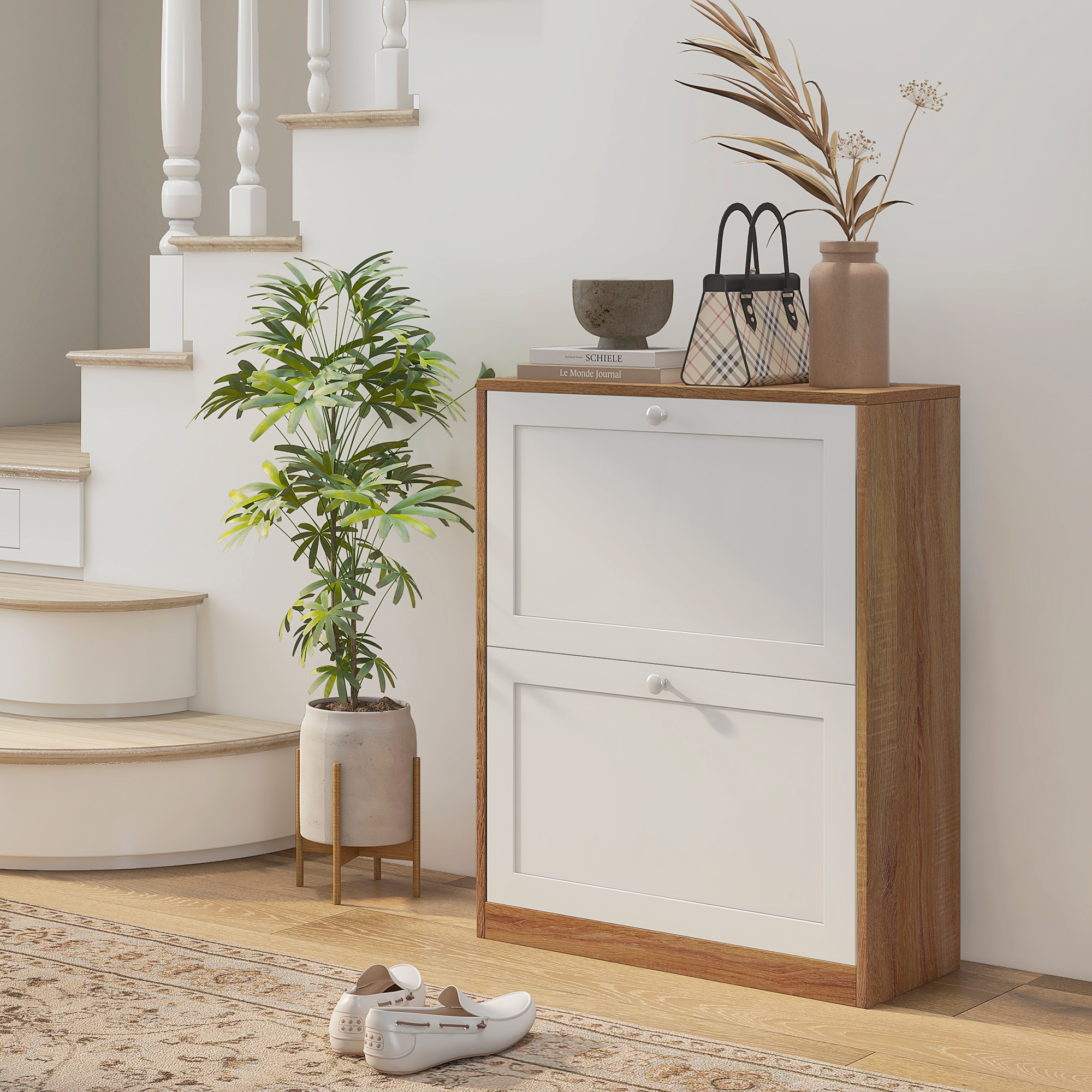  Dulap Pantofi ingust - 2 Sertare Rabatabile, Compact [1]