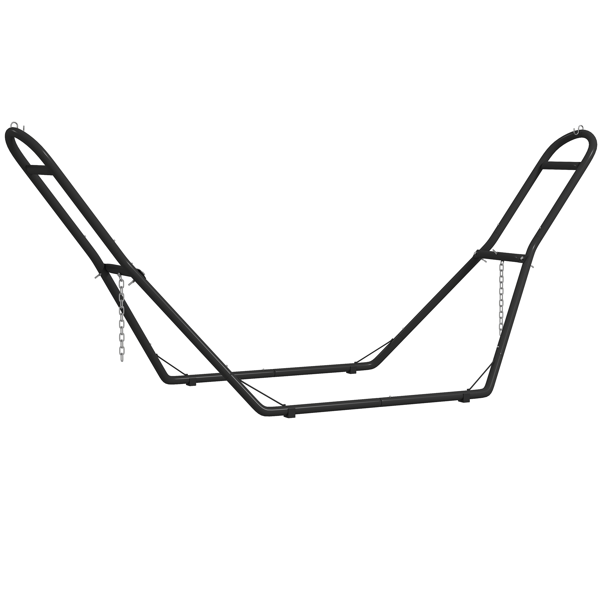  Suport Reglabil pentru Hamac din Otel cu Lanturi si Carlige in Forma de S, pentru Hamace de 2,75-4 m, 278 cm, Negru [0]
