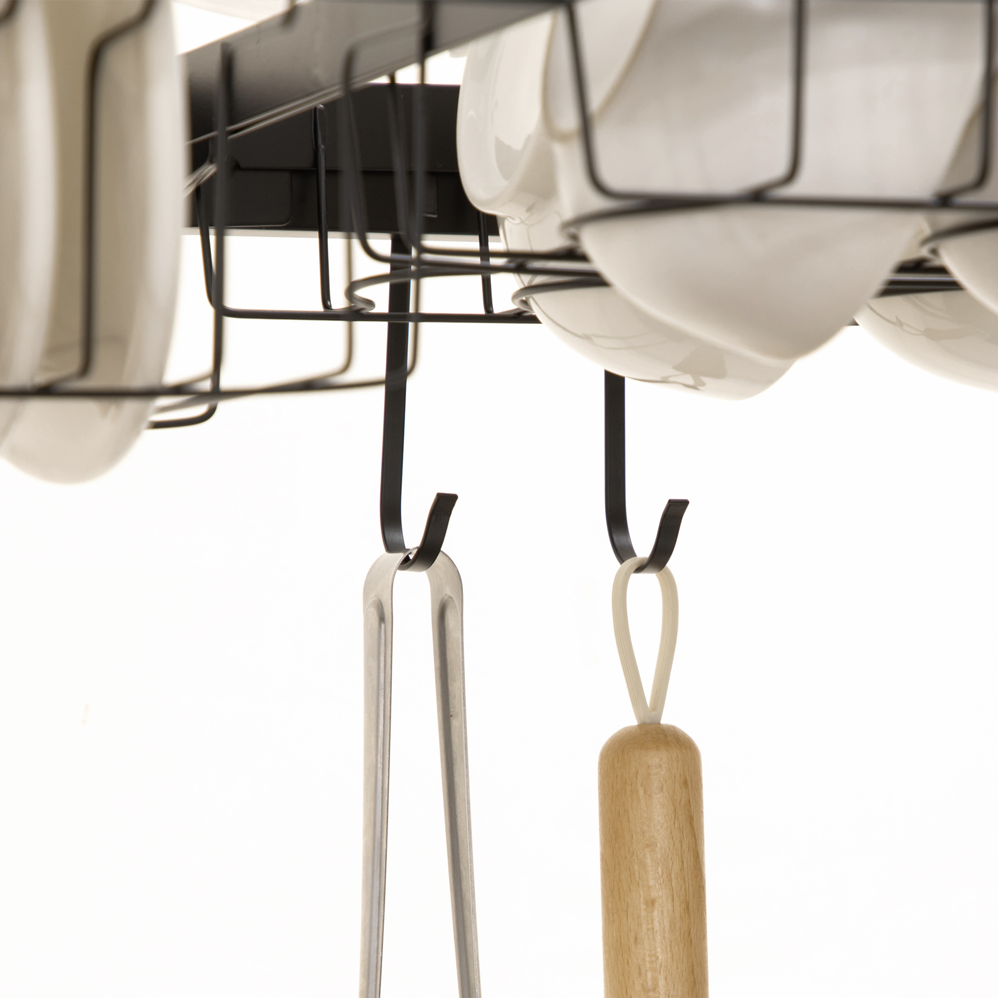  Suport pentru Vase Modulabil de Chiuveta cu 2 Niveluri, Picioare Antialunecare, din Otel, 65x31,5x52,5 cm, Negru [8]