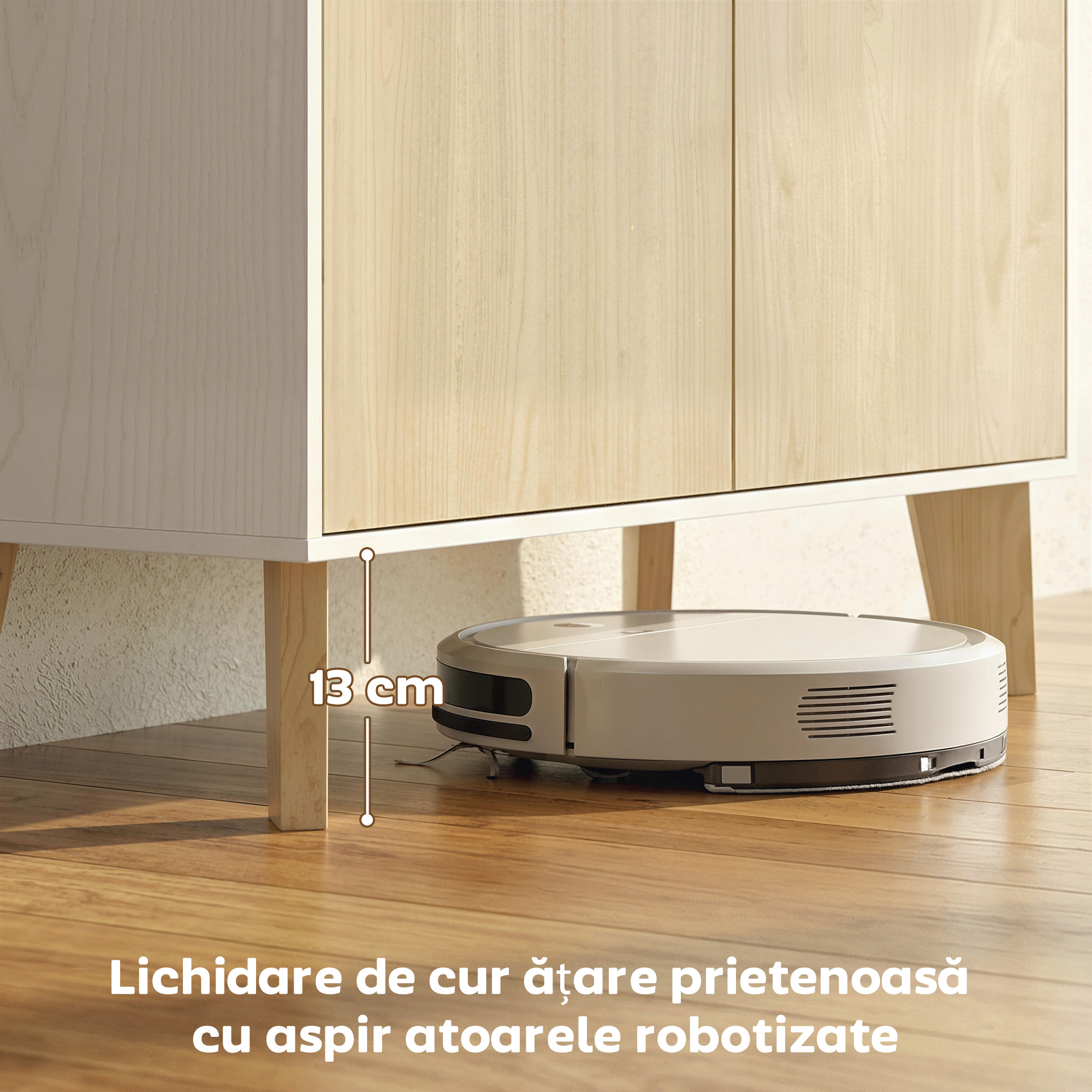  Servanta de Bucatarie, Mobilier de Bucatarie cu 6 Compartimente cu Usi Soft Close pentru Living, Sufragerie, Alb si Lemn [7]