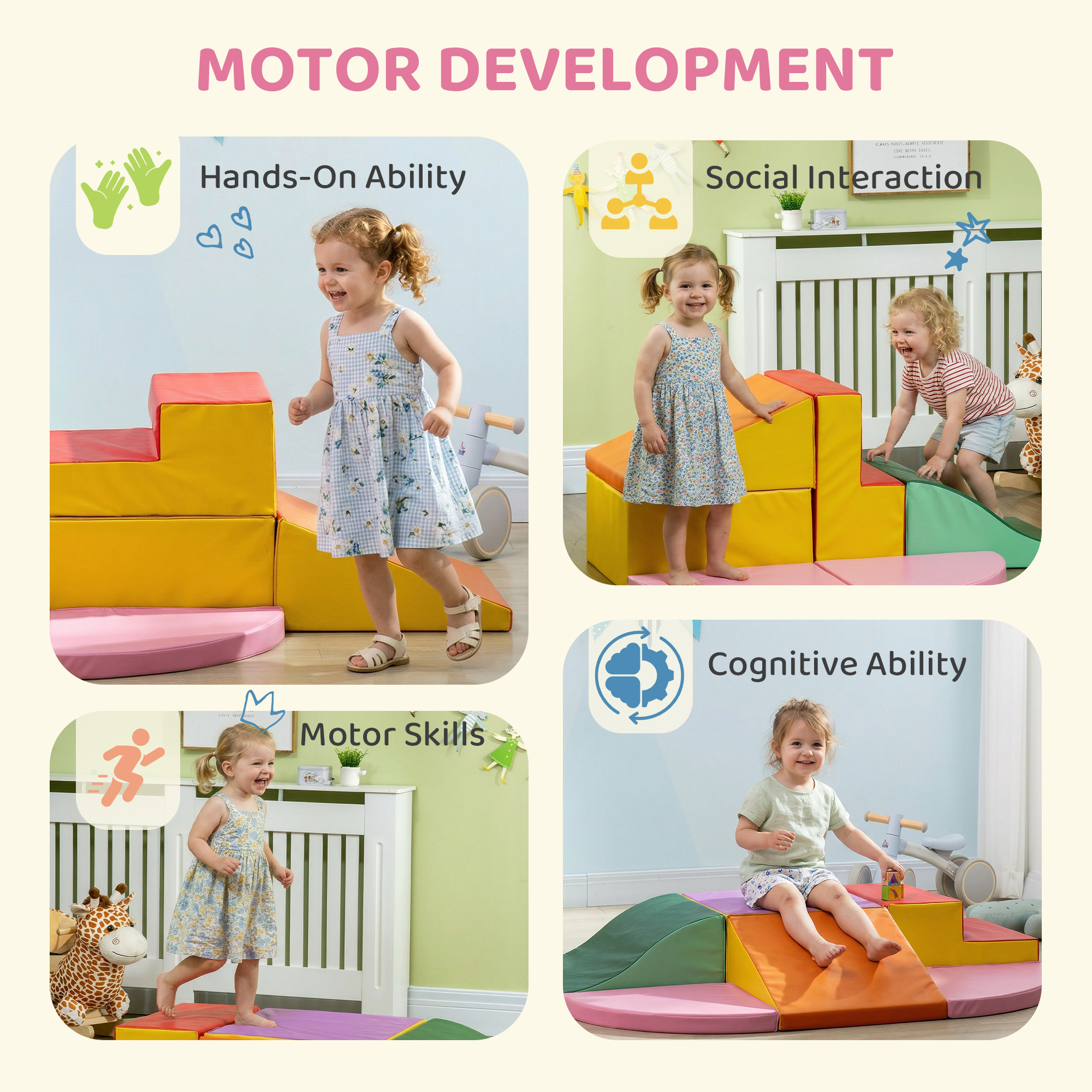  Set de Constructii Moi pentru Copii 1-3 Ani cu 6 Piese din PU si EPE Multicolore [8]