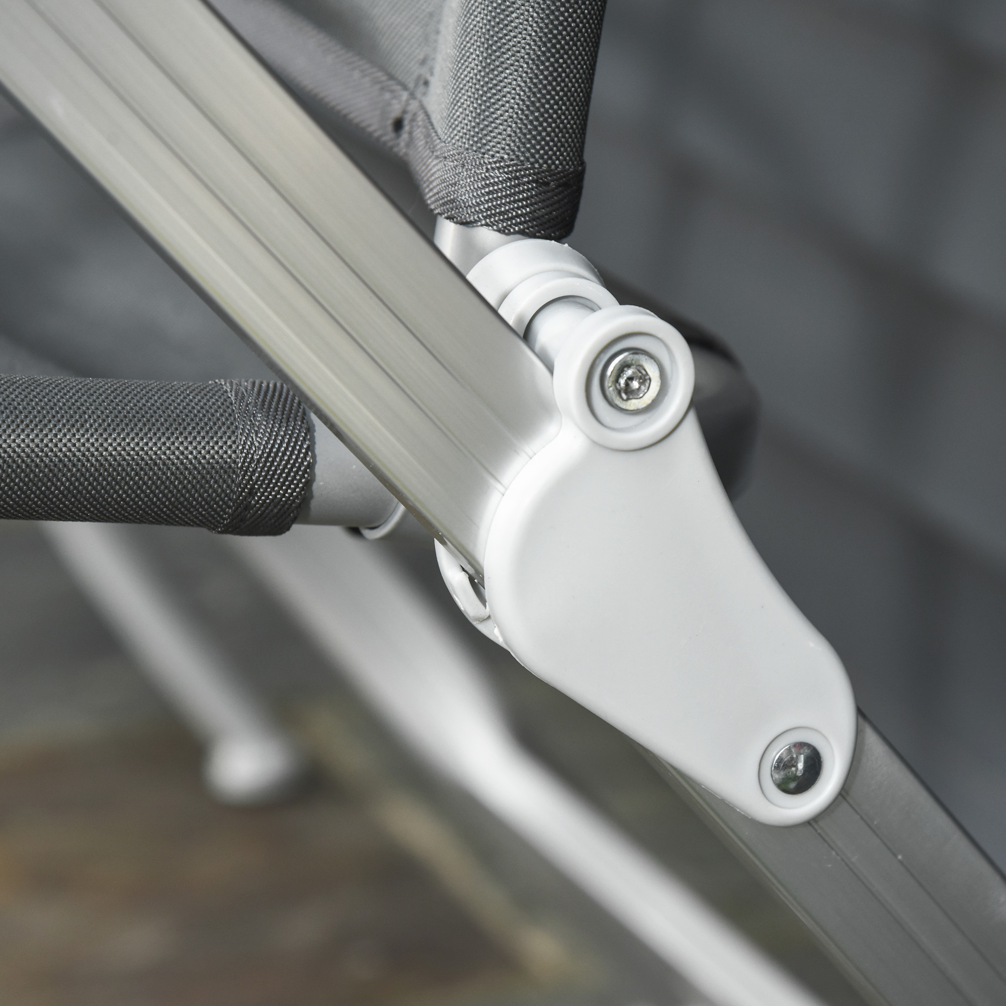  Scaun de Pescuit Pliabil cu Cotiere si Spatar inaltat Reglabil, 75x61.5x76-115 cm, Gri [8]