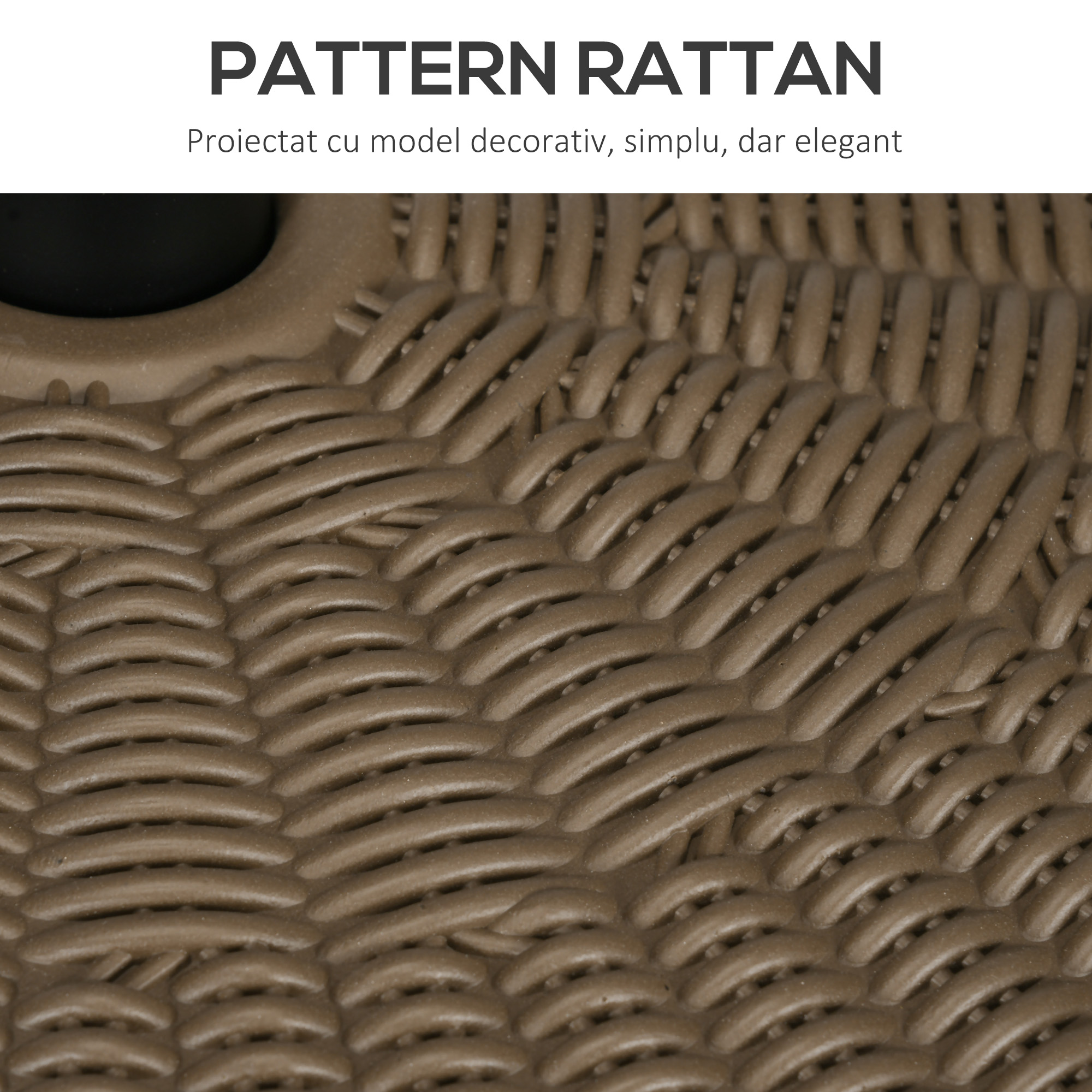  Baza pentru Umbrela cu 2 Butoane Incorporate, din HDPE si Otel, Ø51x36 cm, Maro si Negru [6]