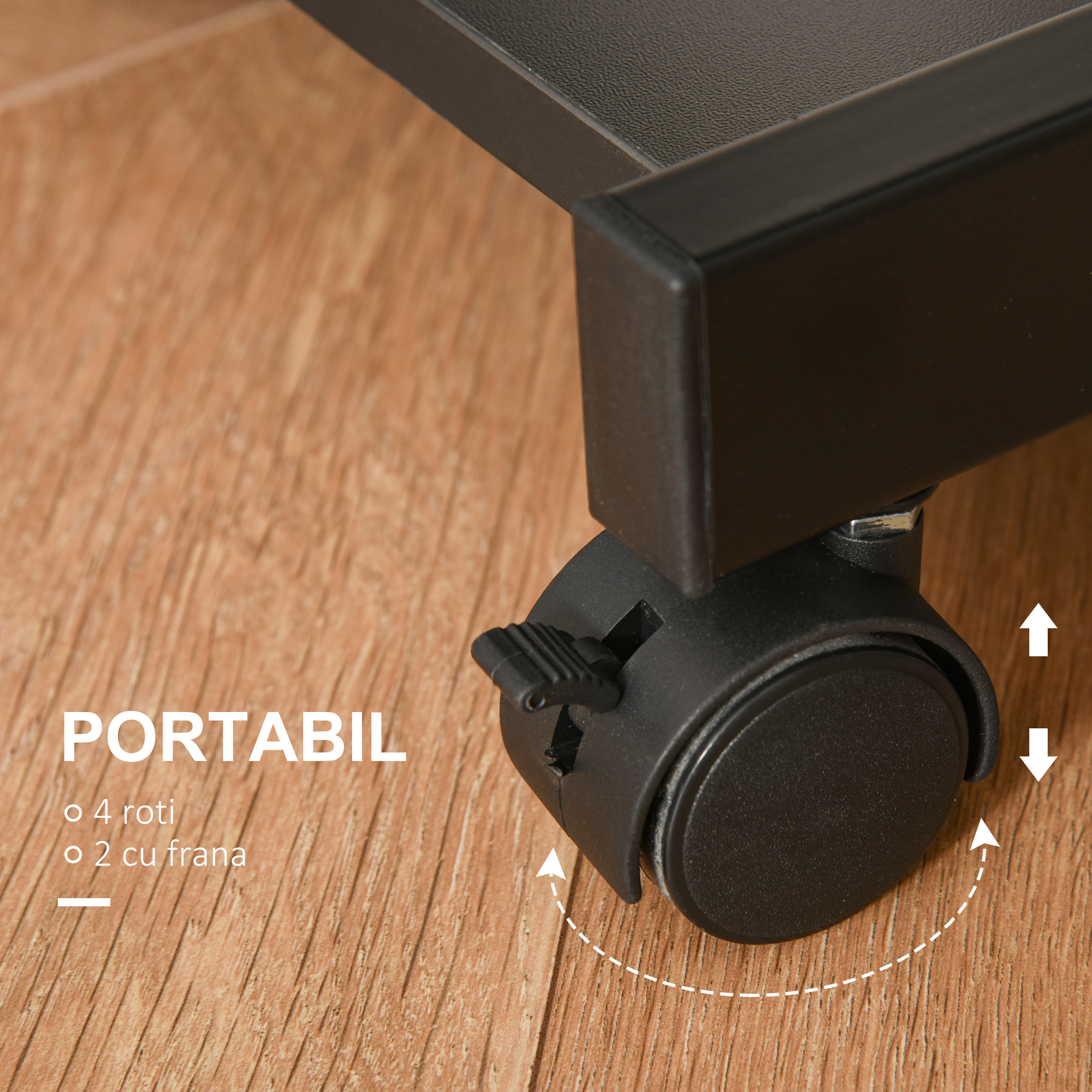  birou cu suport pentru PC si tastatura, negru [6]