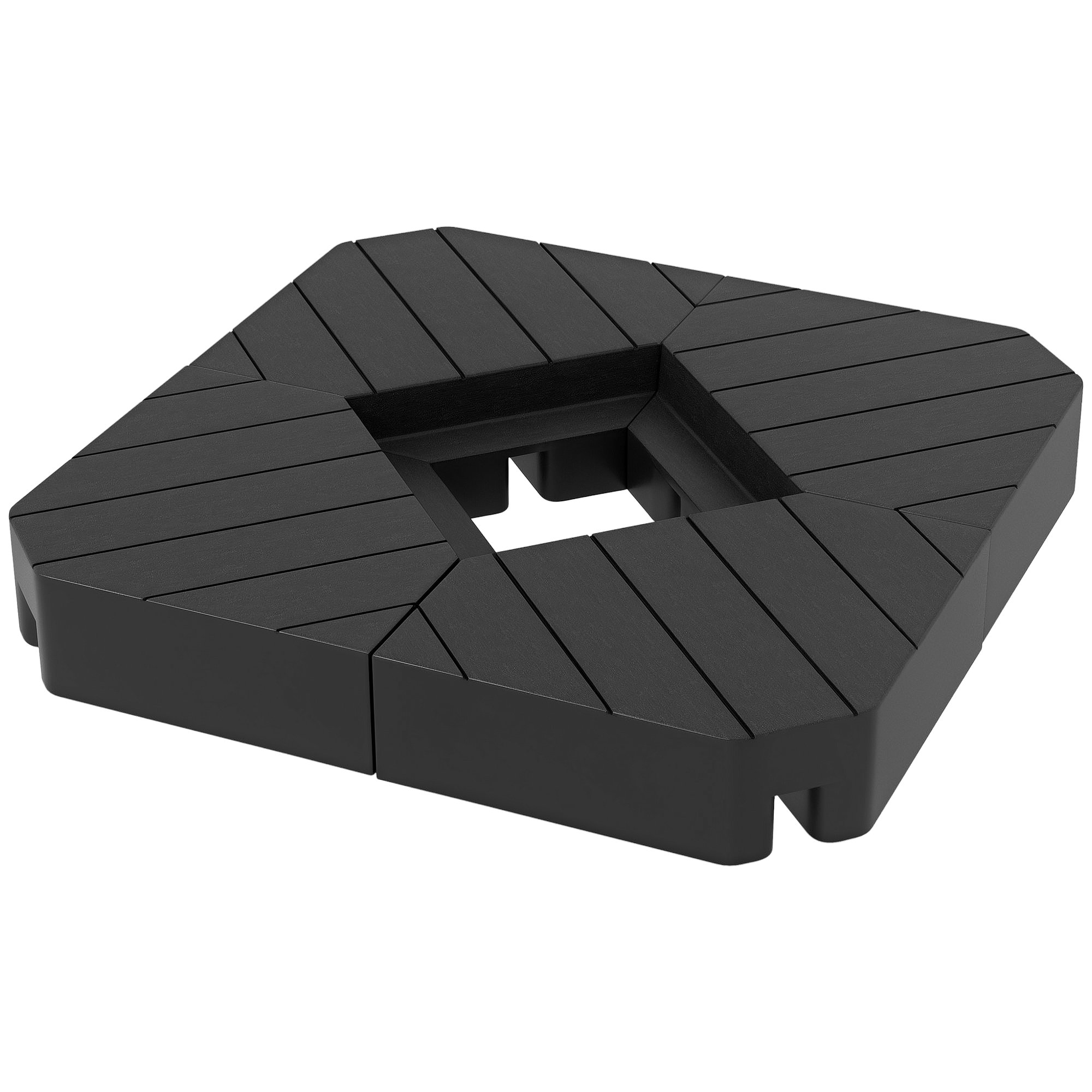 Umbrele -  Set 4 placi de baza pentru umbrela suspendata, umplute cu apa sau nisip pana la 80 kg, negru