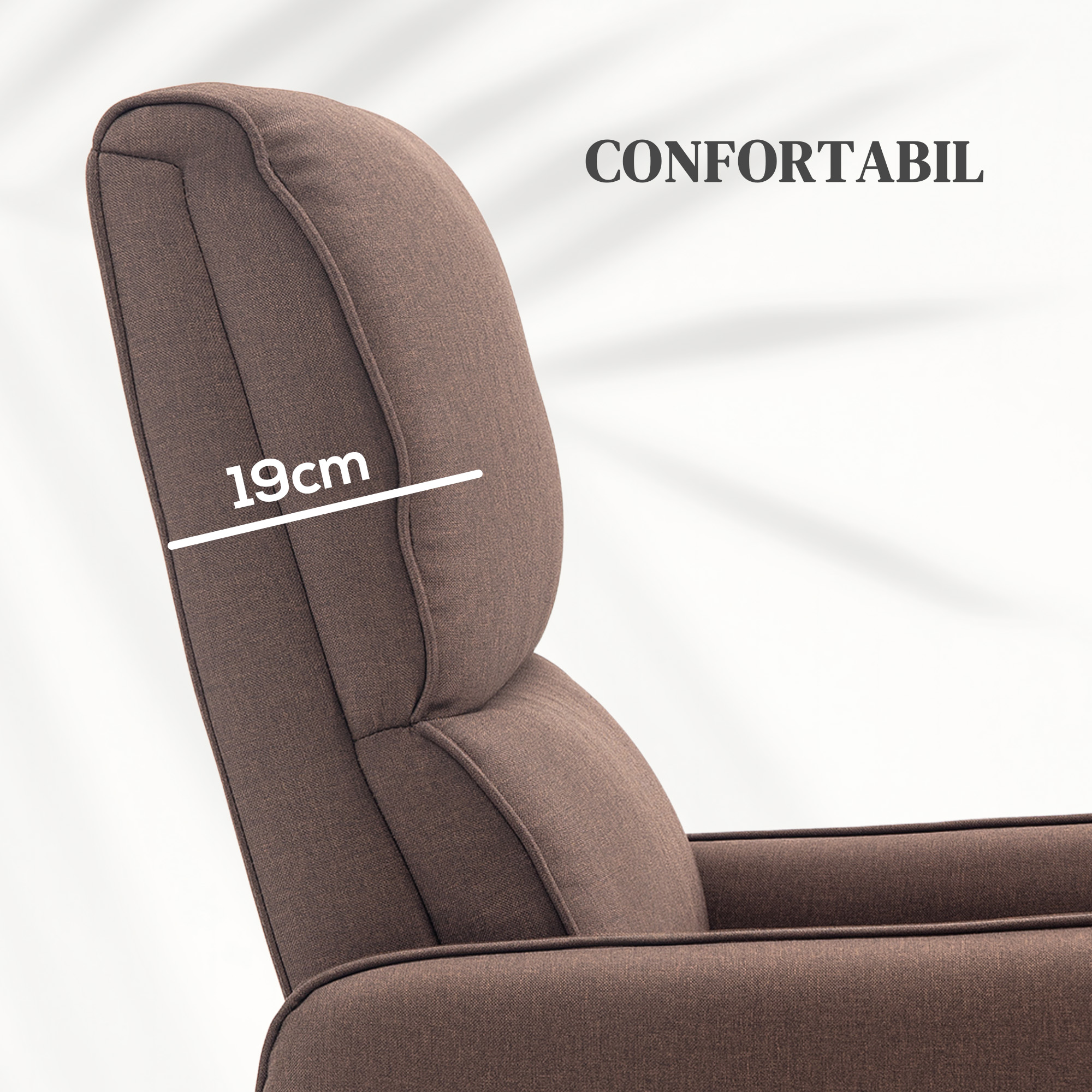  Fotoliu cu Ridicare Asistata Electric Reclinabil cu Telecomanda si Buzunar in Material Textil, Maro inchis [5]