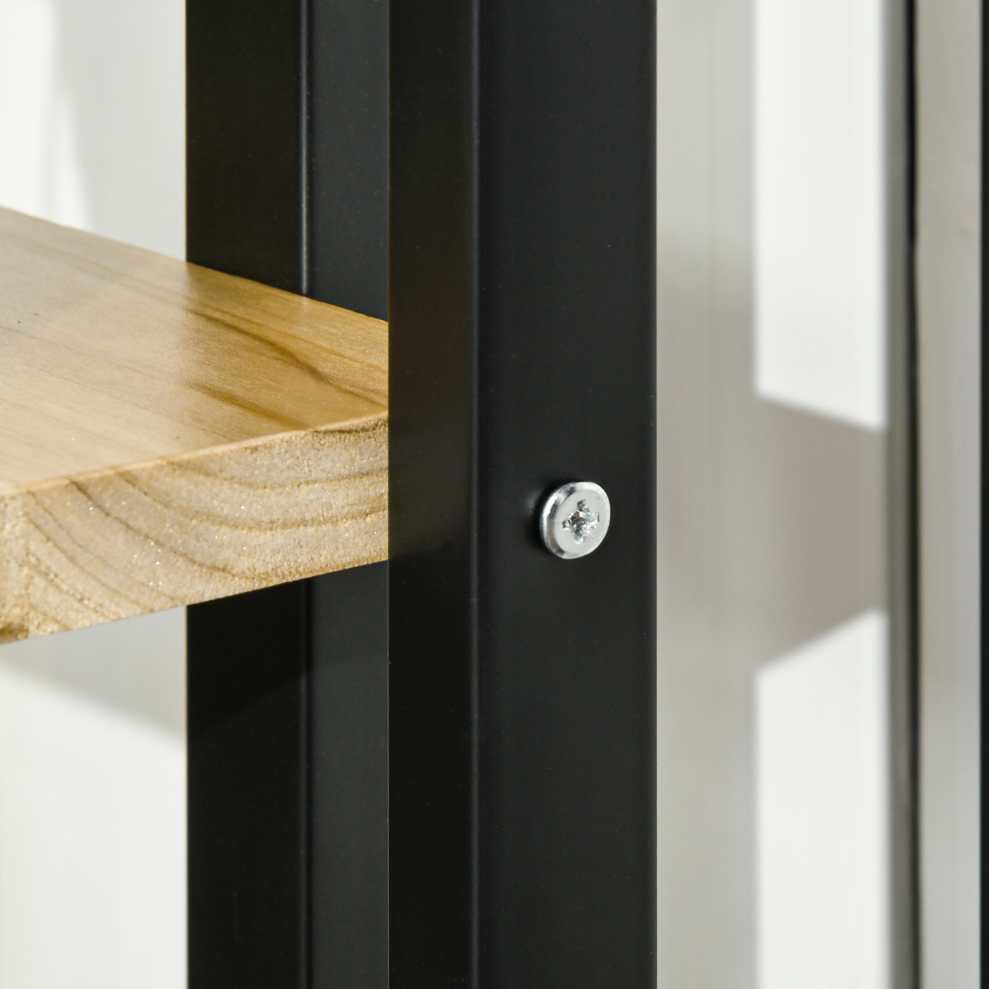  Suport pentru Plante cu 4 Etaje din Lemn de Brad si Metal, 45x25x110 cm, Negru [8]