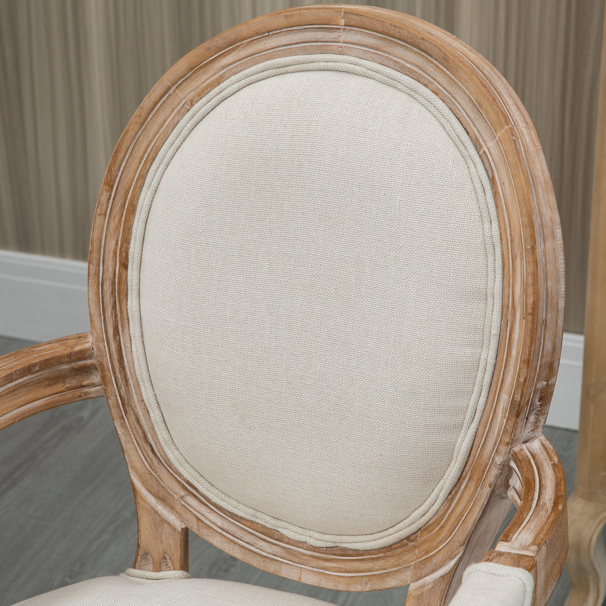  Scaun de Sufragerie din Lemn, Alb Crem [8]